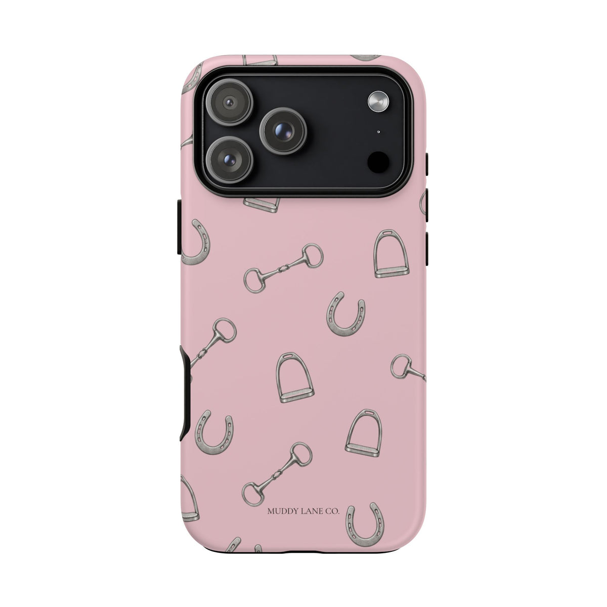 Tack Room Pattern Tough Phone Case in Soft Rosette Pink Matte