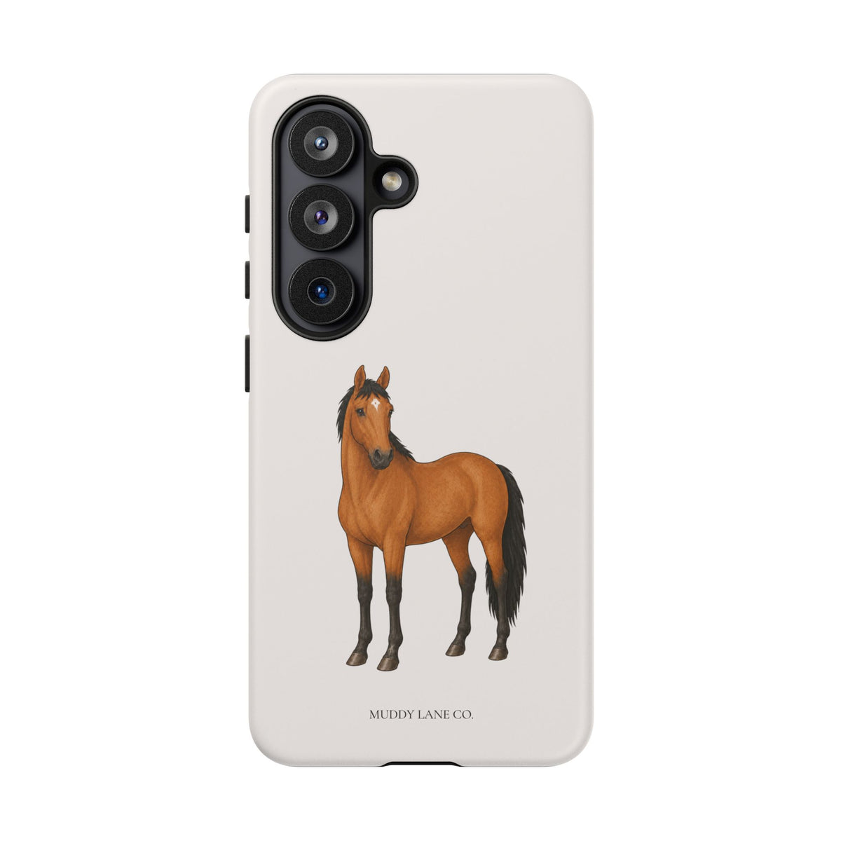 Chestnut Horse Tough Phone Case in Warm Cream Matte