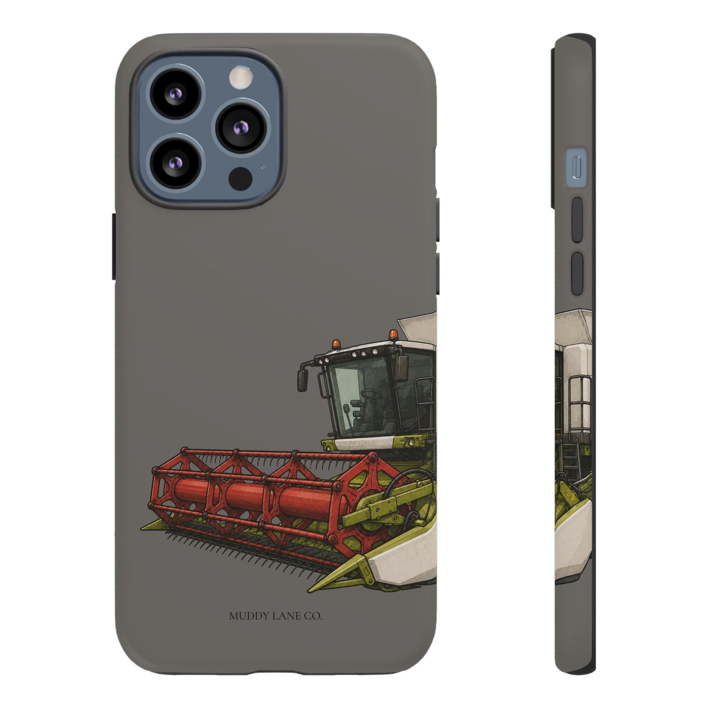 Combine Harvester Close-Up Tough Phone Case in Dark Grey Matte