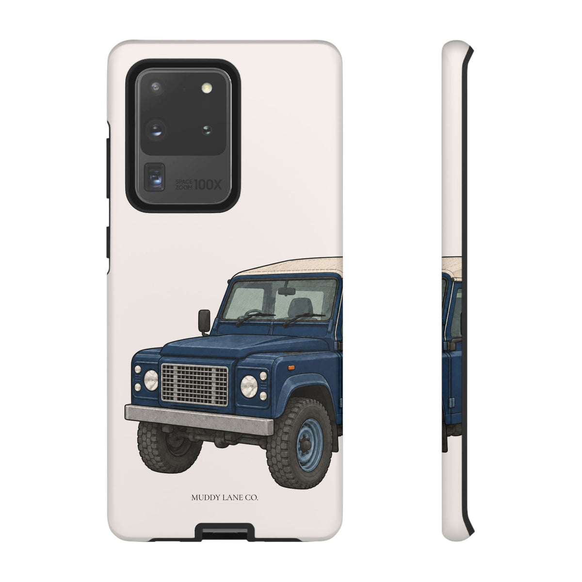 Blue Classic 4x4 Close-Up Tough Phone Case in Warm Cream Matte