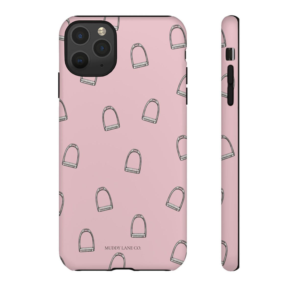 Stirrup Pattern Tough Phone Case in Soft Rosette Pink Matte