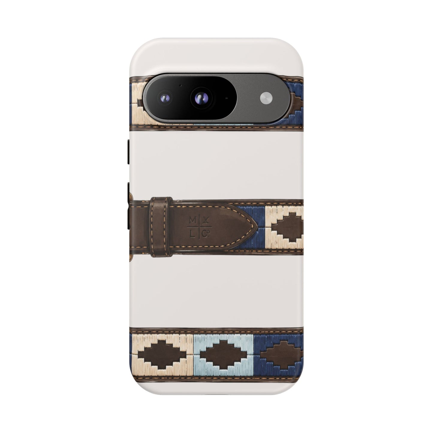 Country Belt Pattern Tough Phone Case in Warm Cream Matte