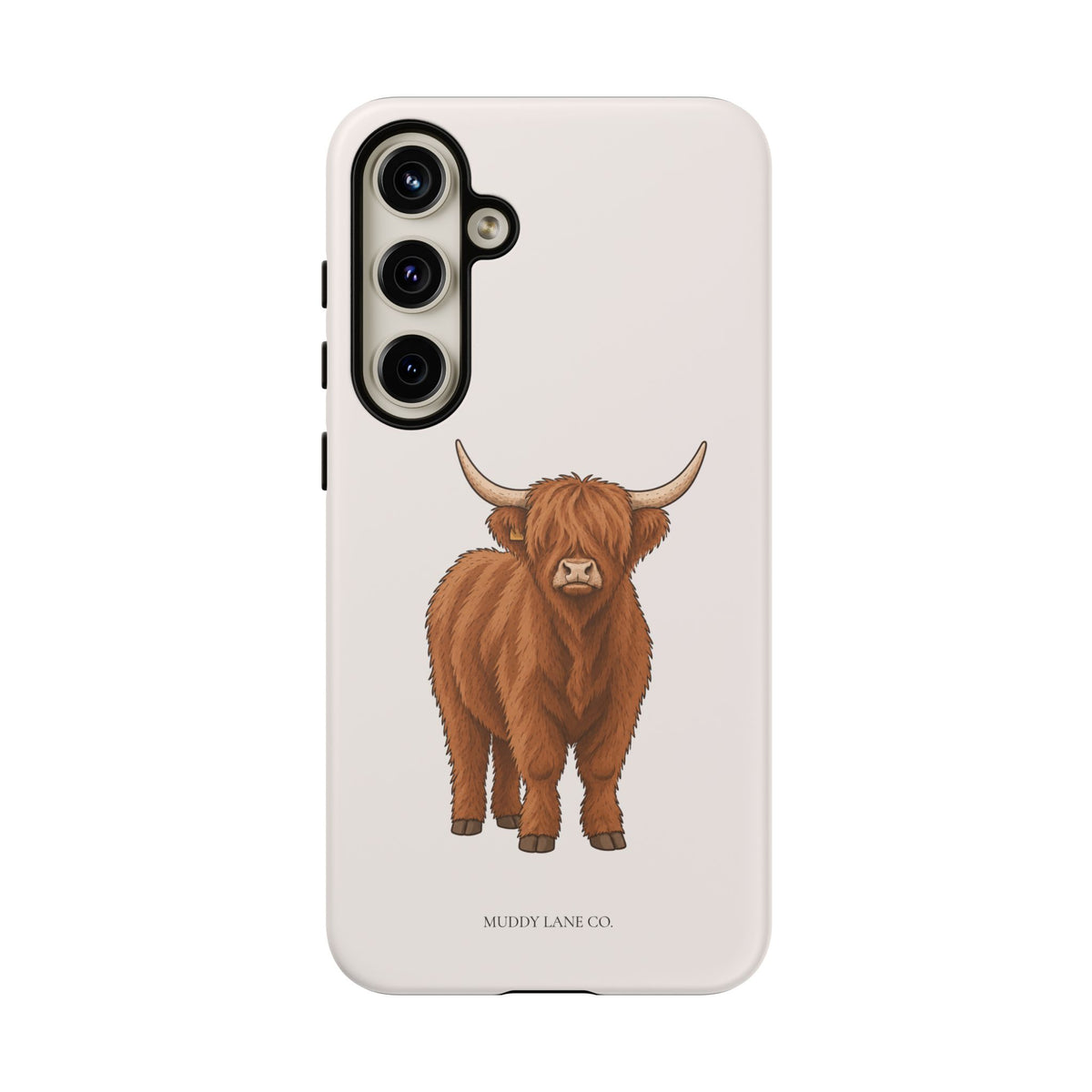 Highland Cow Tough Phone Case in Warm Cream Matte