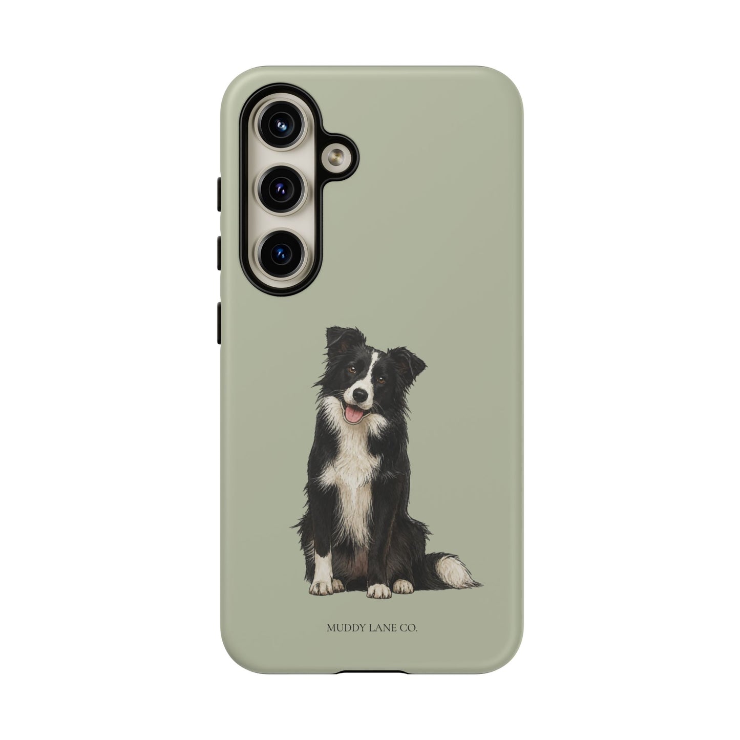 Border Collie Tough Phone Case in Light Sage Matte