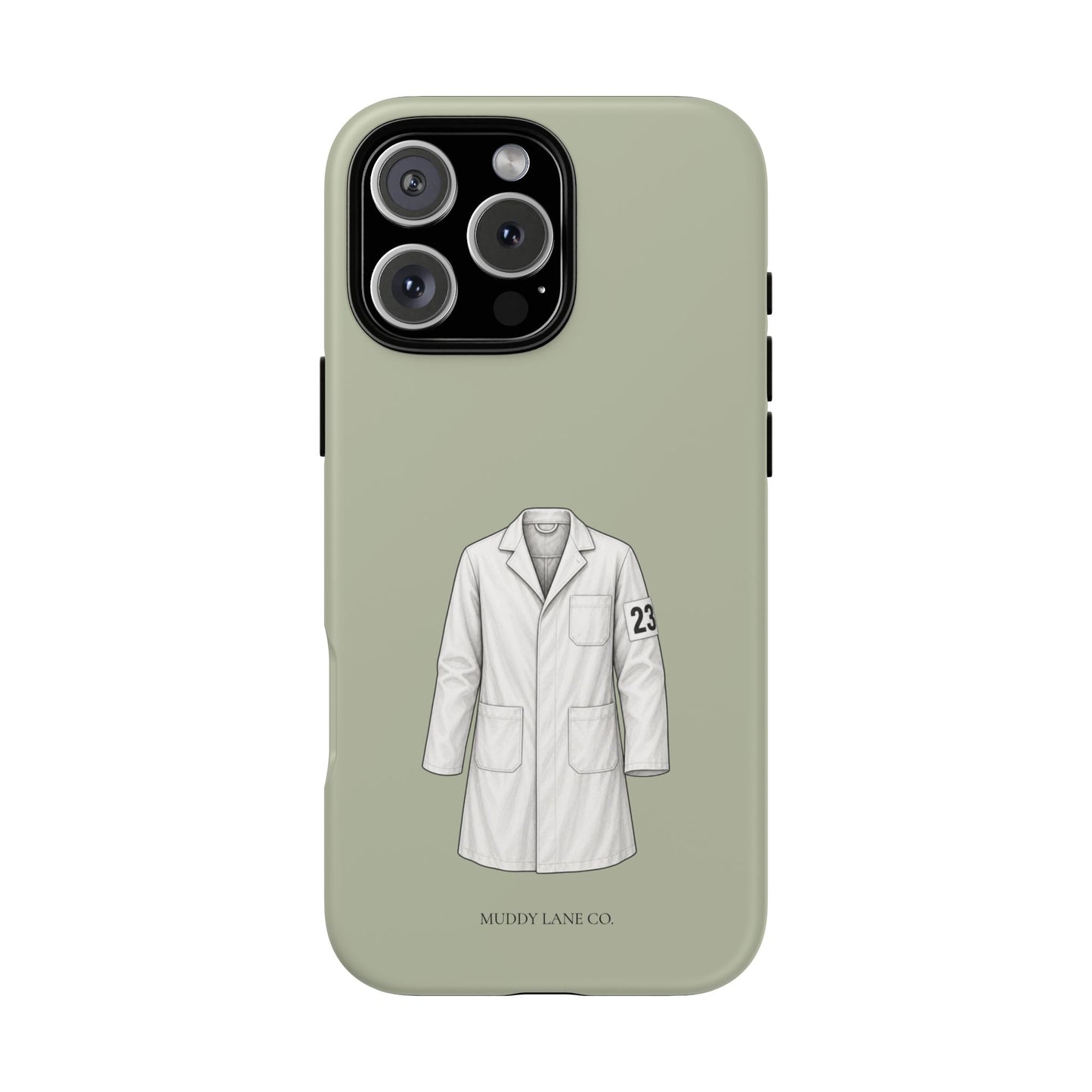 Showing Coat Tough Phone Case in Light Sage Matte