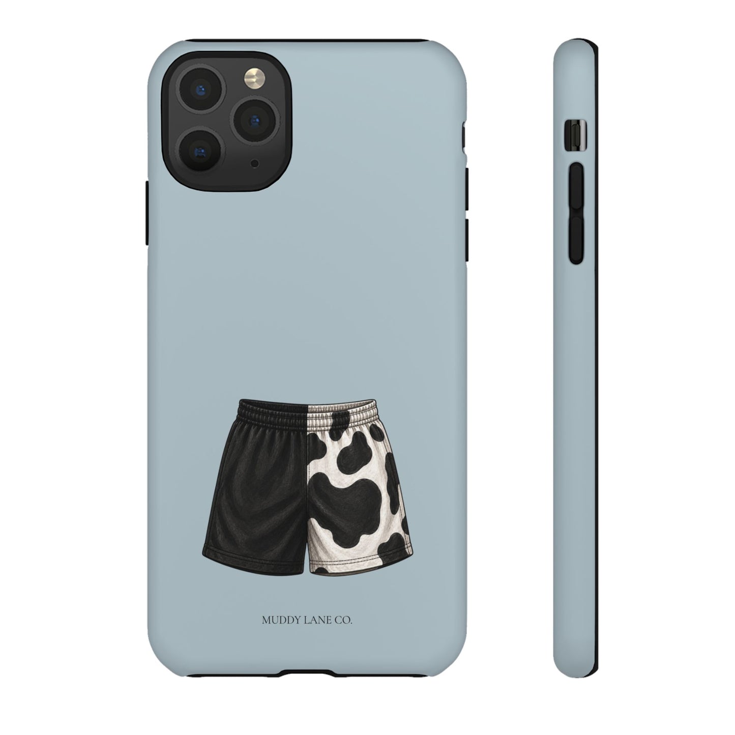 Cow Print Shorts Tough Phone Case in Dusty Blue Matte