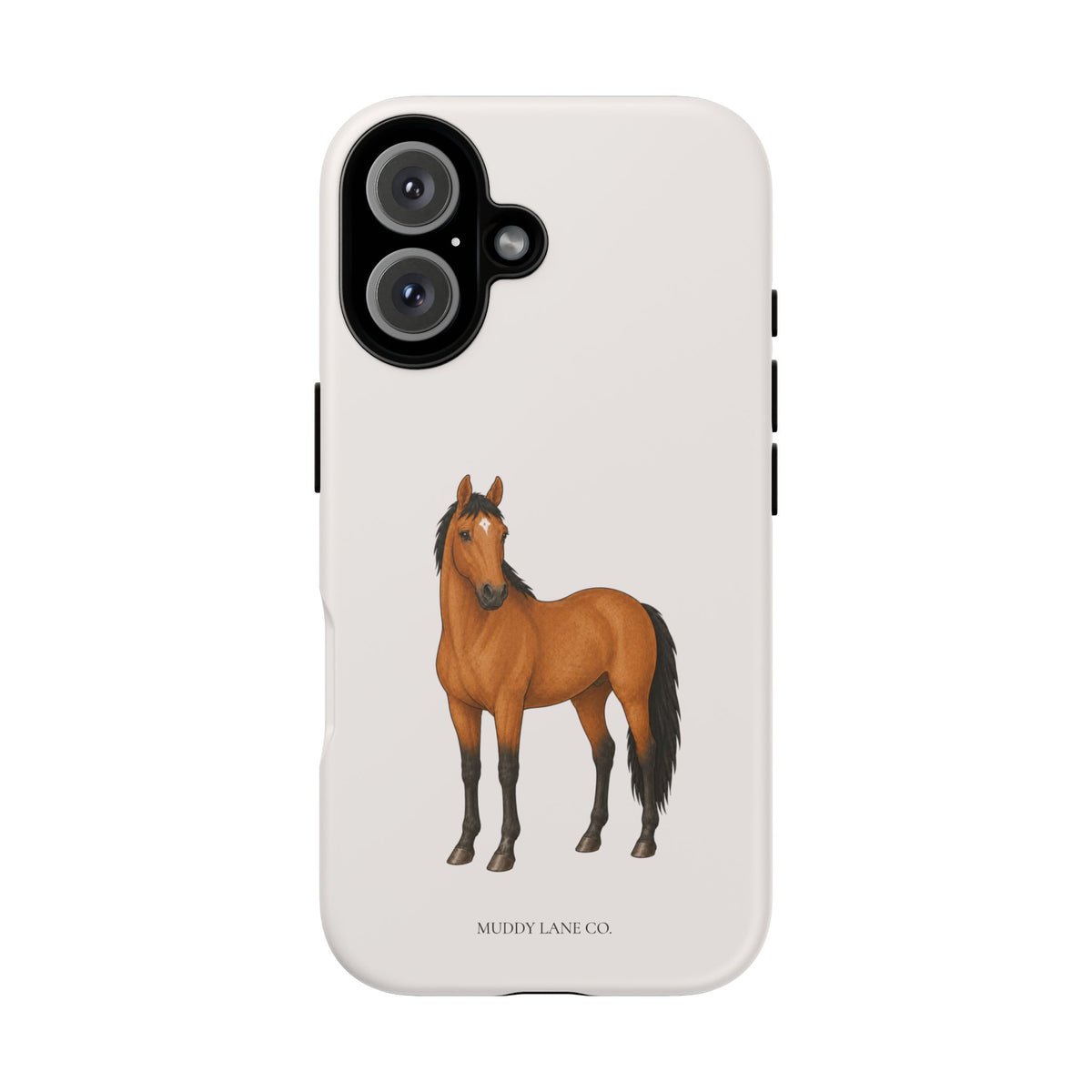 Chestnut Horse Tough Phone Case in Warm Cream Matte