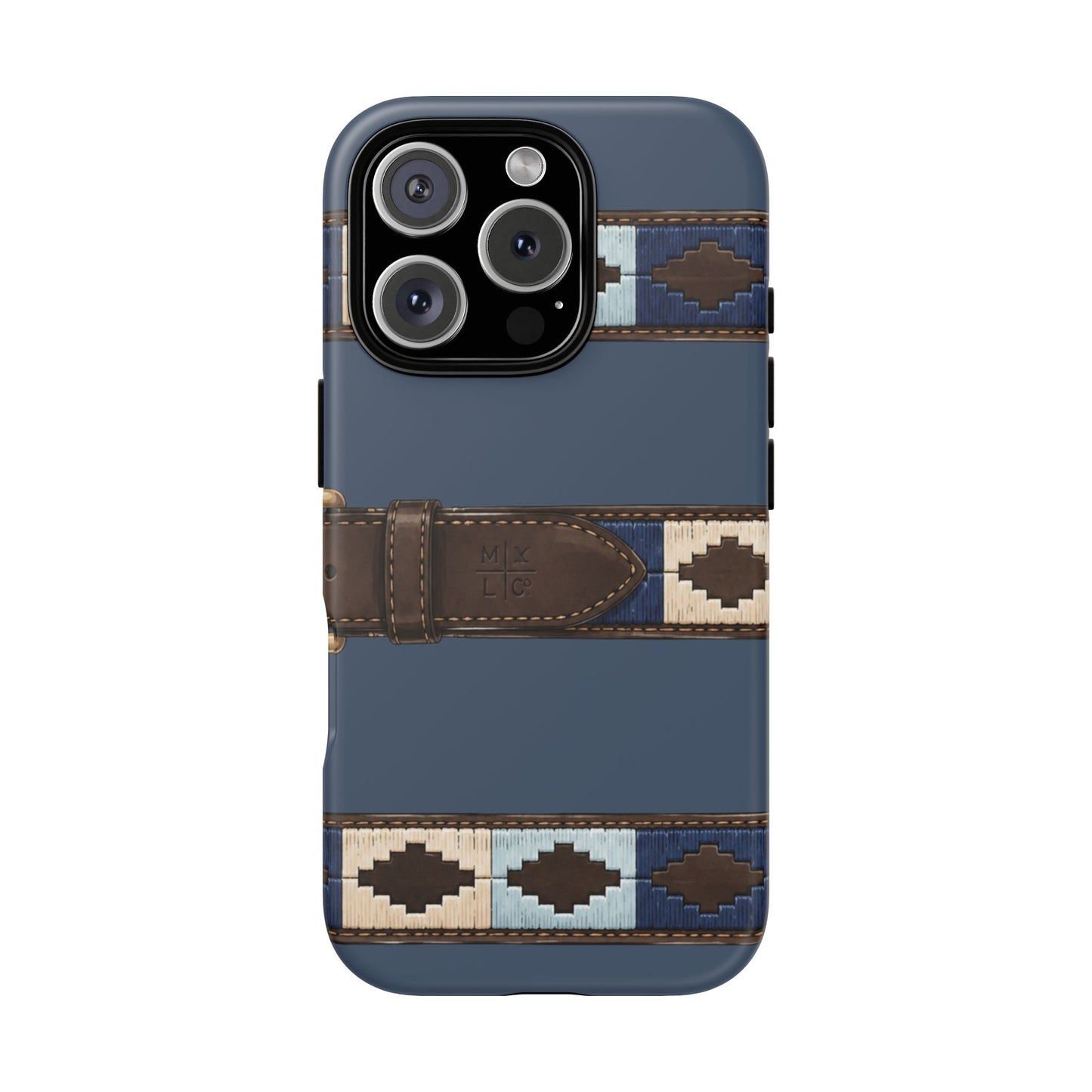 Country Belt Pattern Tough Phone Case in Deep Navy Matte