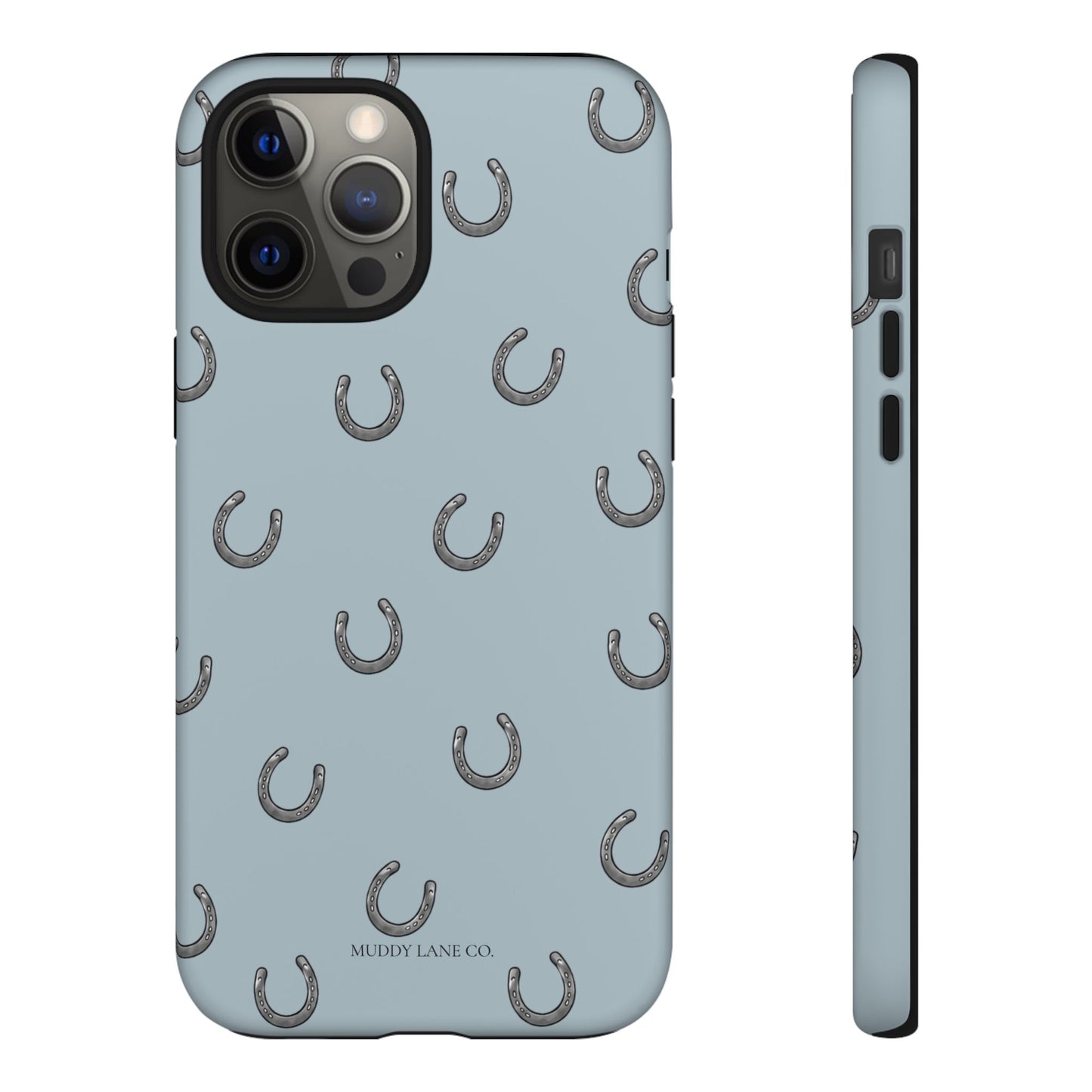 Horseshoe Pattern Tough Phone Case in Dusty Blue Matte