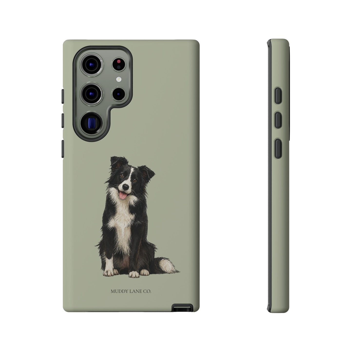 Border Collie Tough Phone Case in Light Sage Matte