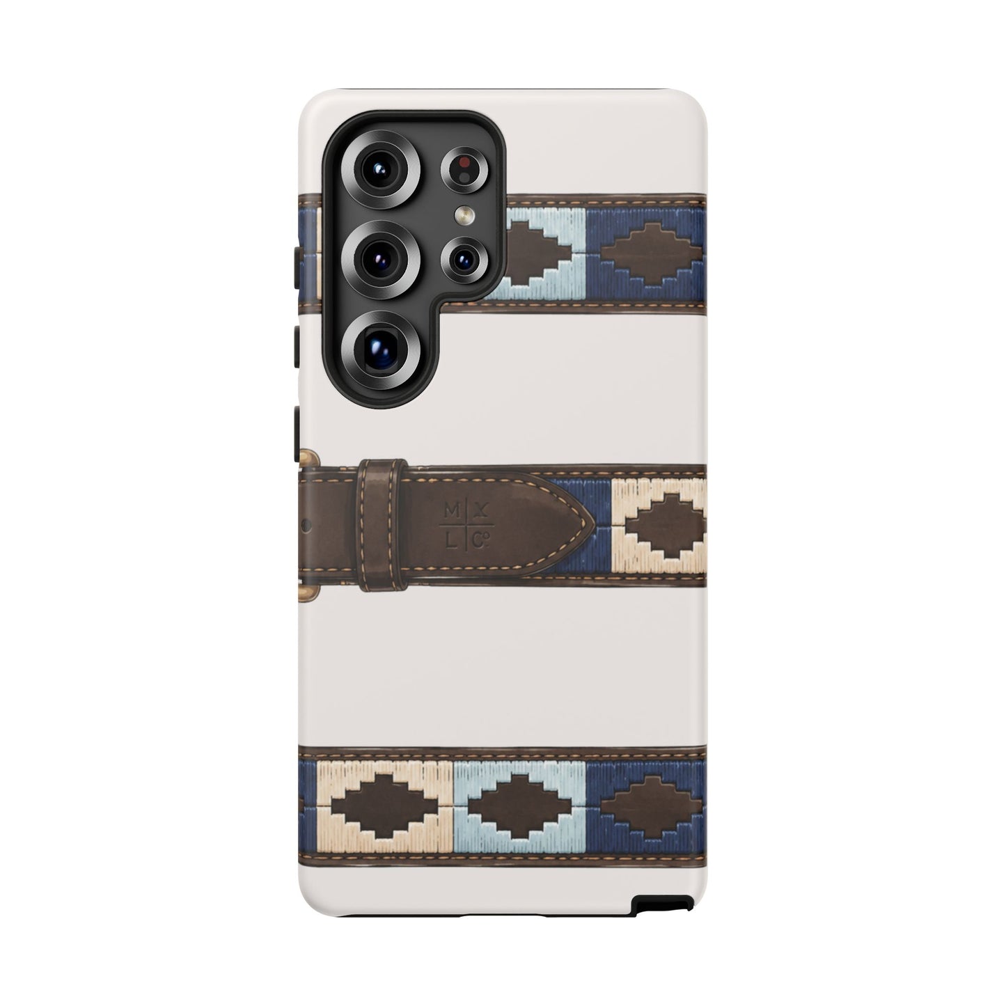 Country Belt Pattern Tough Phone Case in Warm Cream Matte