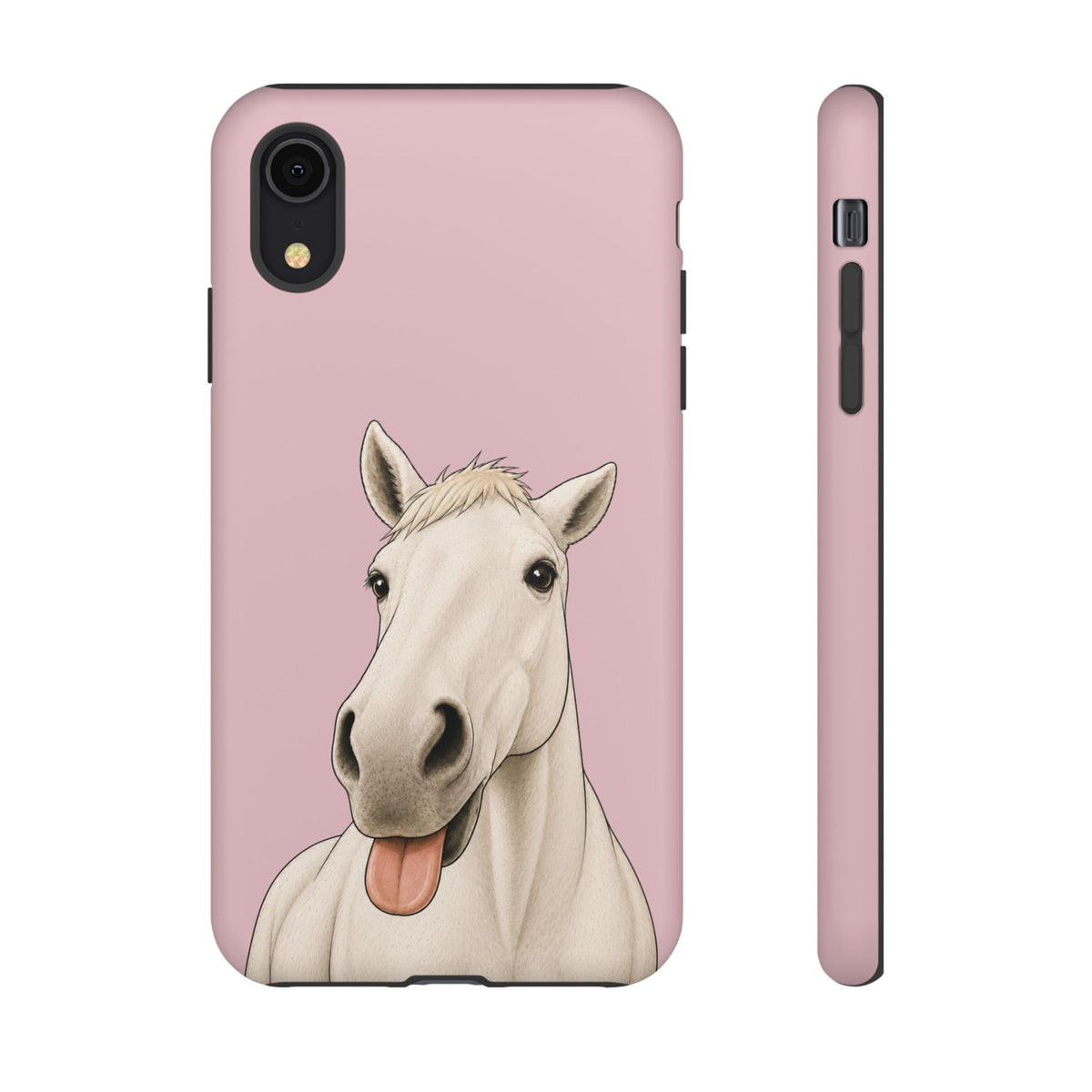 Silly White Horse phone case in Soft Rosette Pink by Muddy Lane Co, photo 5