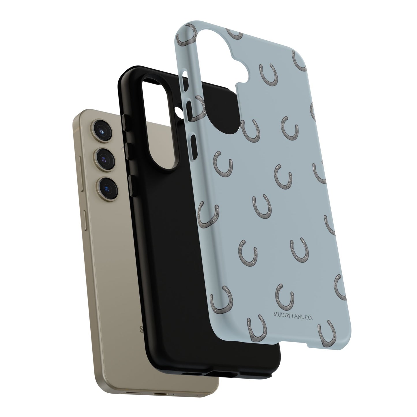 Horseshoe Pattern Tough Phone Case in Dusty Blue Matte