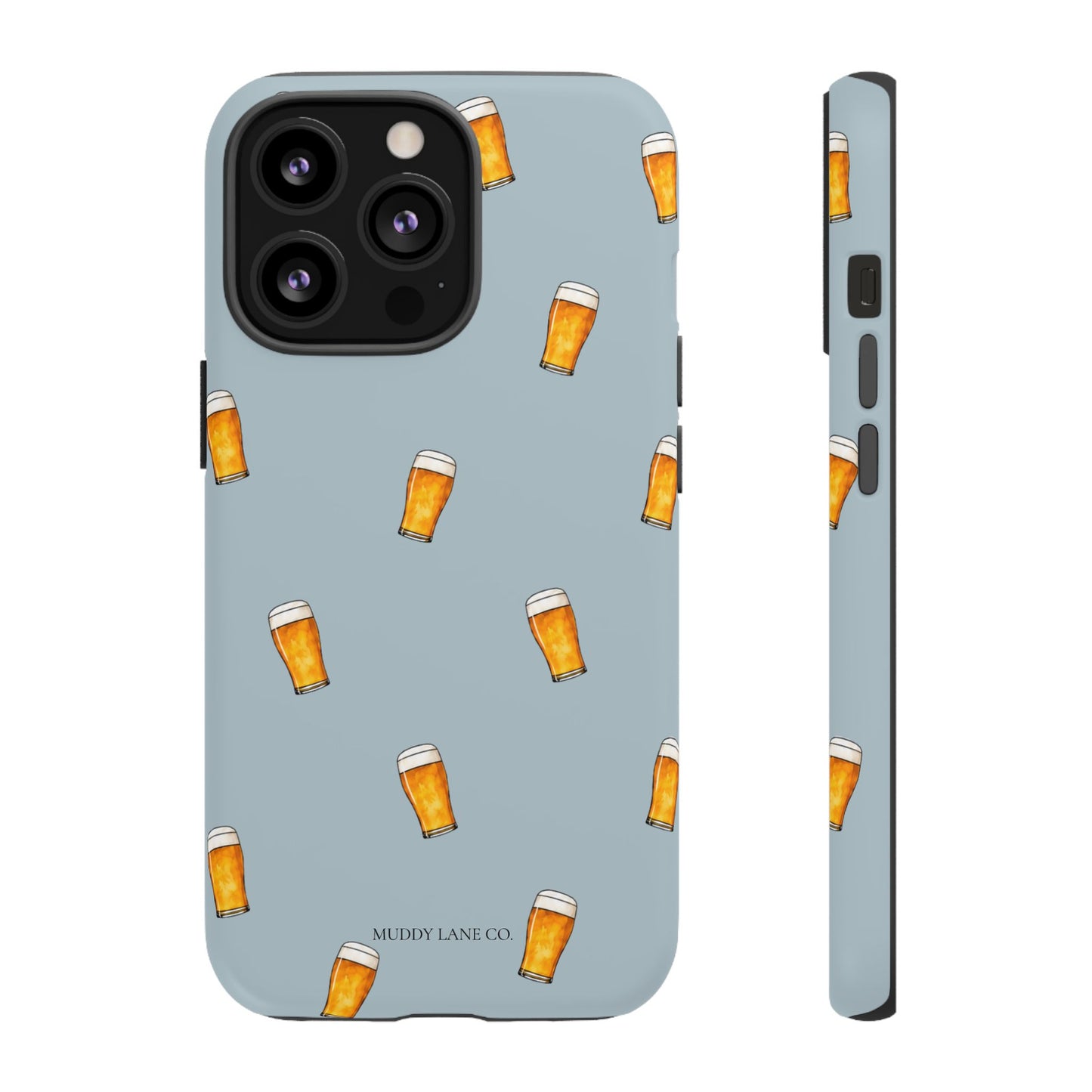 Pint Pattern Tough Phone Case in Dusty Blue Matte