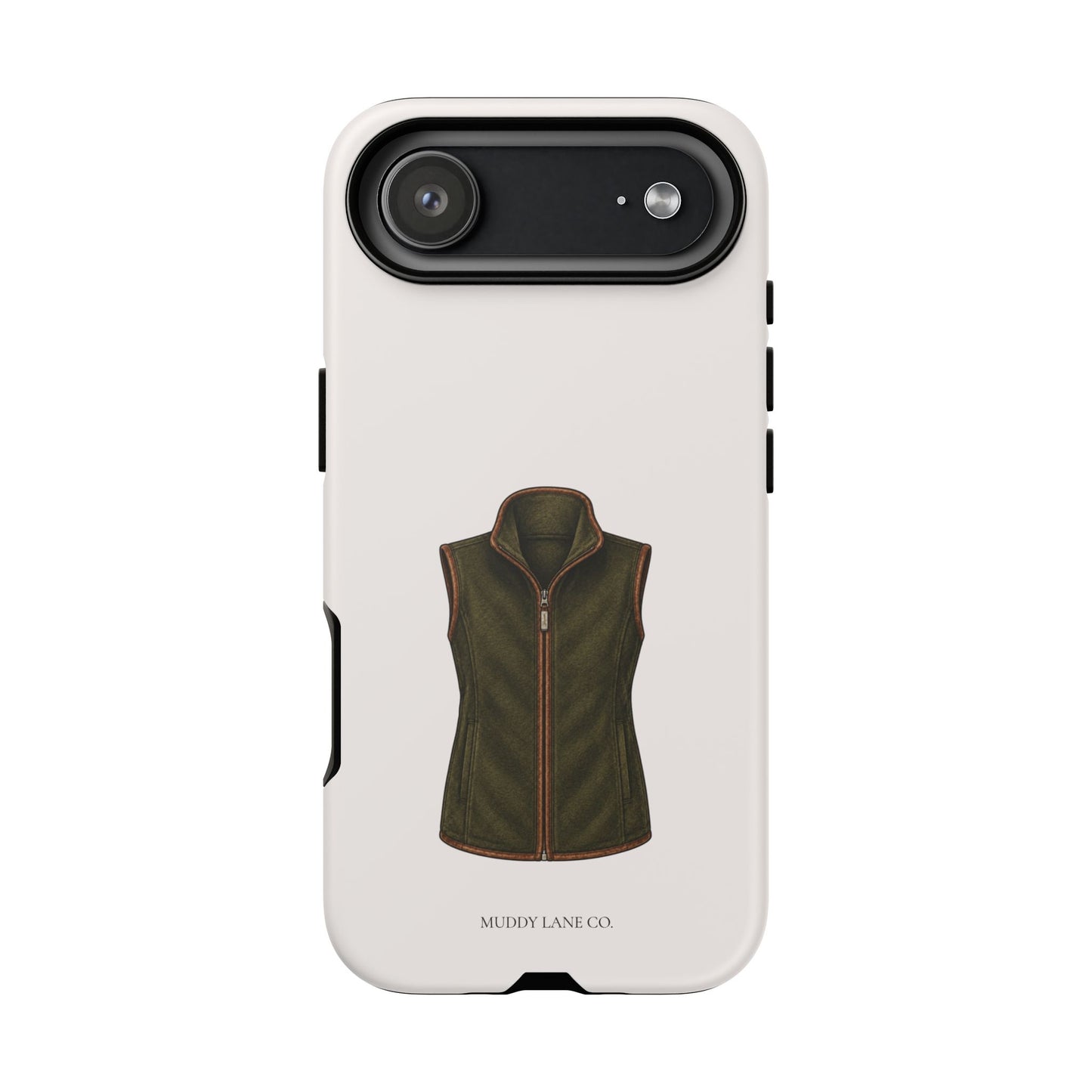 Country Gilet Tough Phone Case in Warm Cream Matte