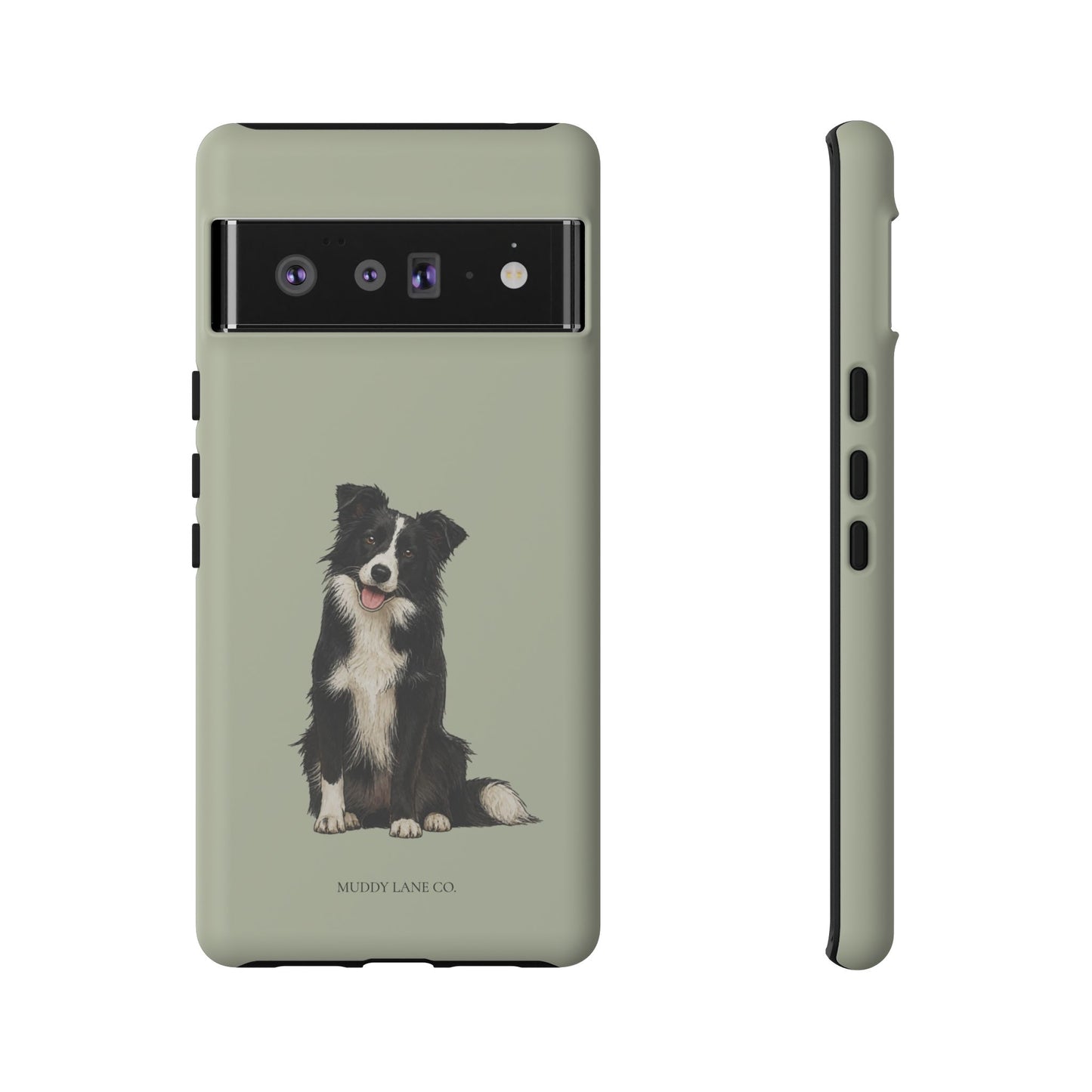 Border Collie Tough Phone Case in Light Sage Matte