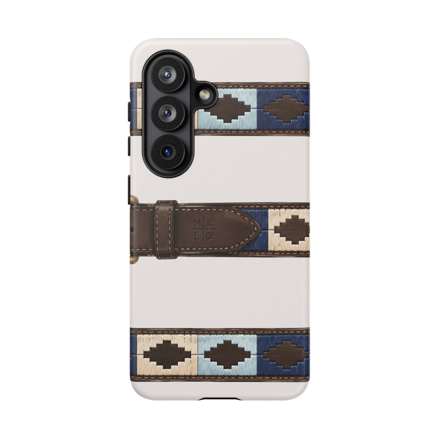Country Belt Pattern Tough Phone Case in Warm Cream Matte