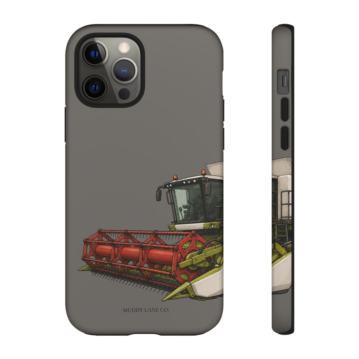 Combine Harvester Close-Up Tough Phone Case in Dark Grey Matte