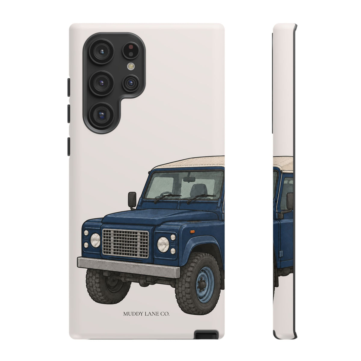 Blue Classic 4x4 Close-Up Tough Phone Case in Warm Cream Matte