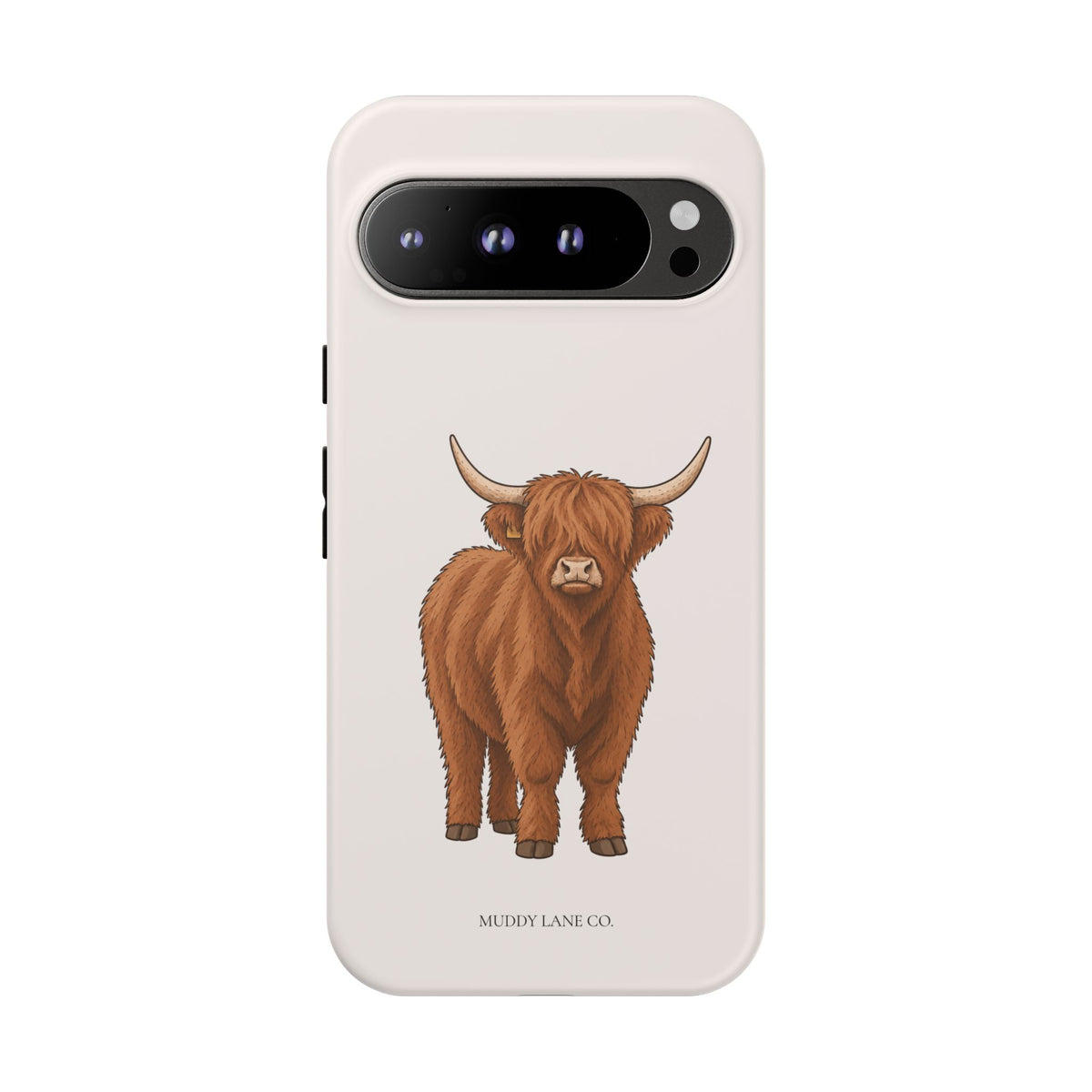 Highland Cow Tough Phone Case in Warm Cream Matte