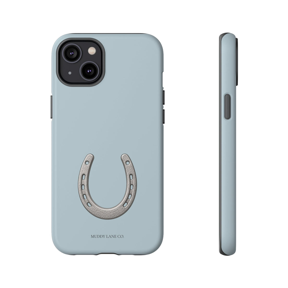 Horseshoe Tough Phone Case in Dusty Blue Matte