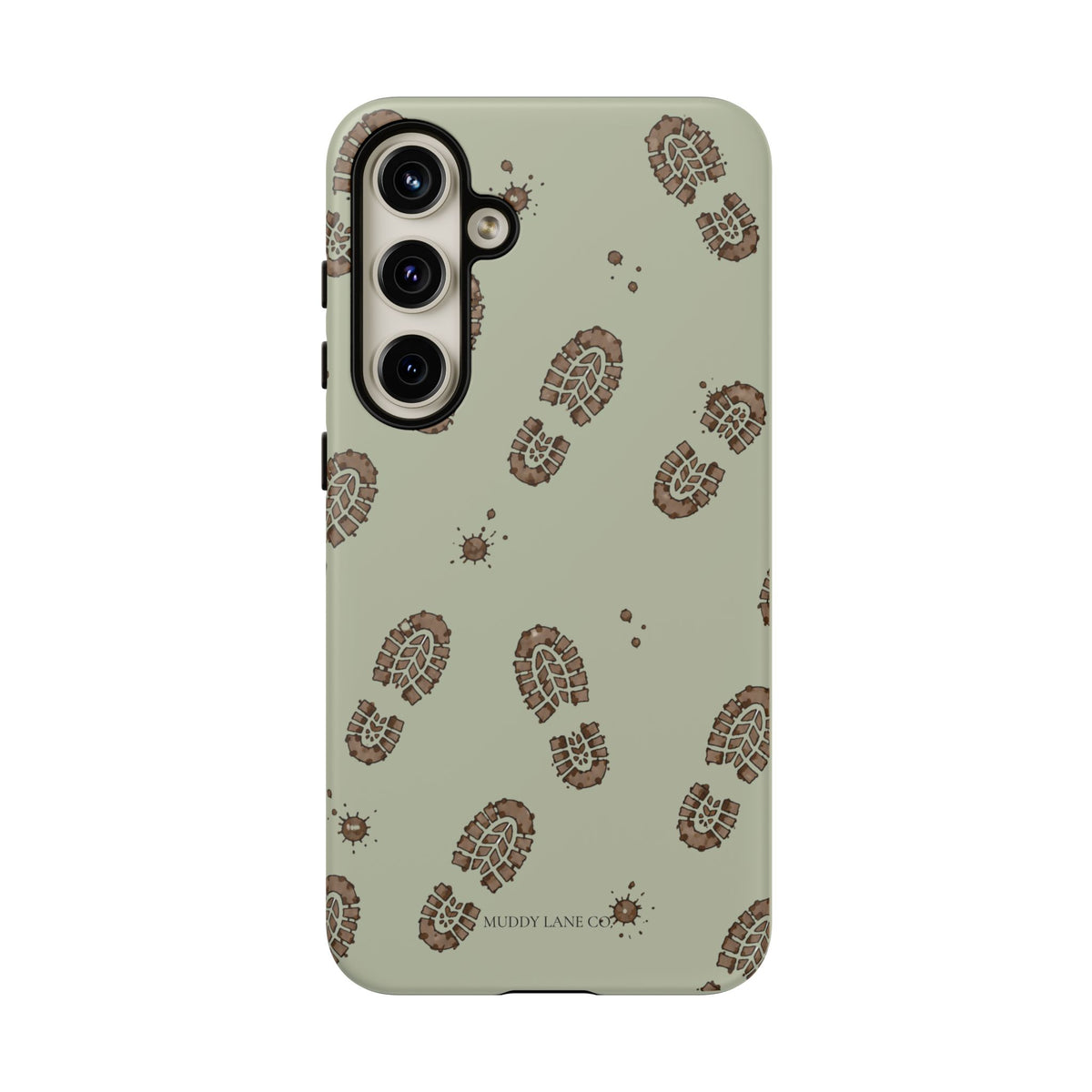 Muddy Boot Print Tough Phone Case in Light Sage Matte