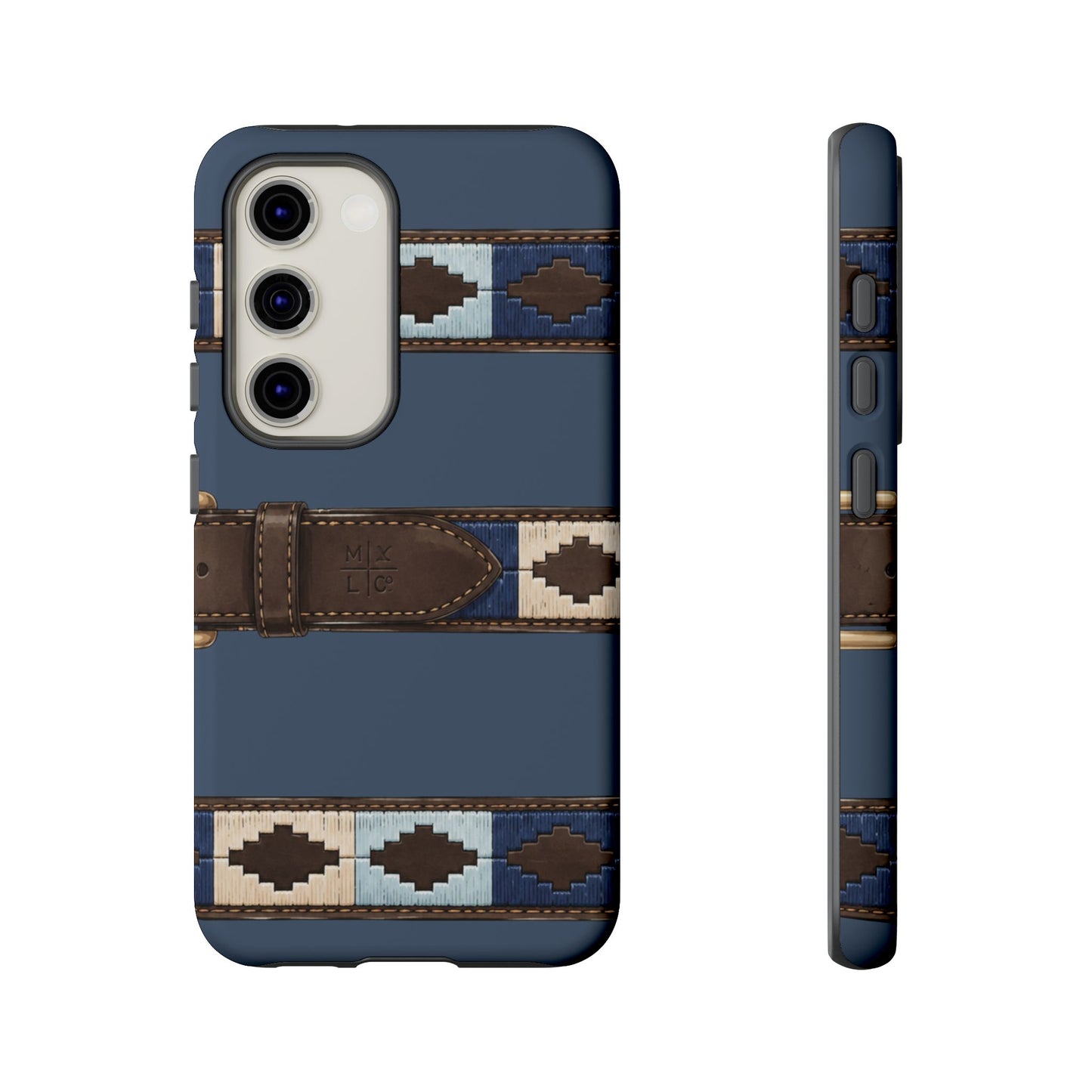 Country Belt Pattern Tough Phone Case in Deep Navy Matte