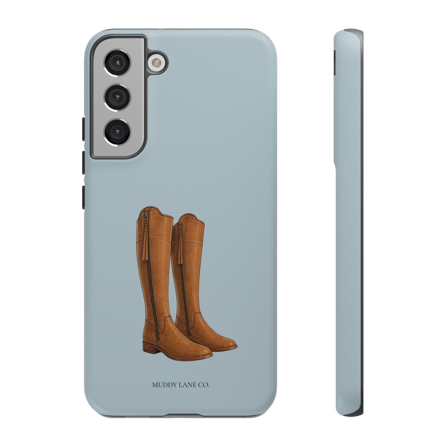 Riding Boots Tough Phone Case in Dusty Blue Matte