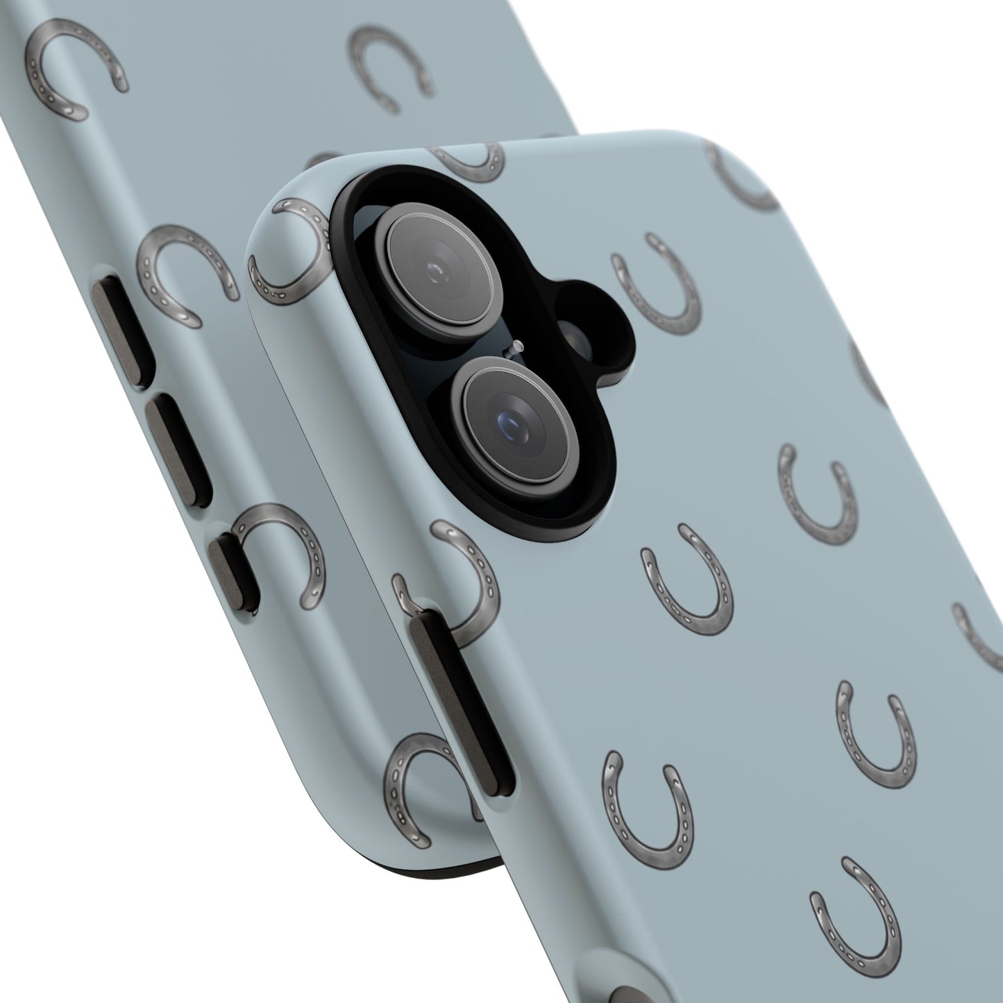 Horseshoe Pattern Tough Phone Case in Dusty Blue Matte