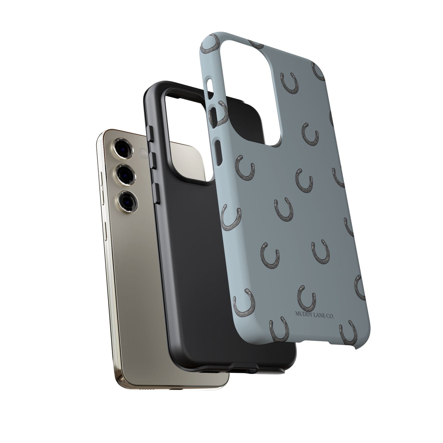 Horseshoe Pattern Tough Phone Case in Dusty Blue Matte