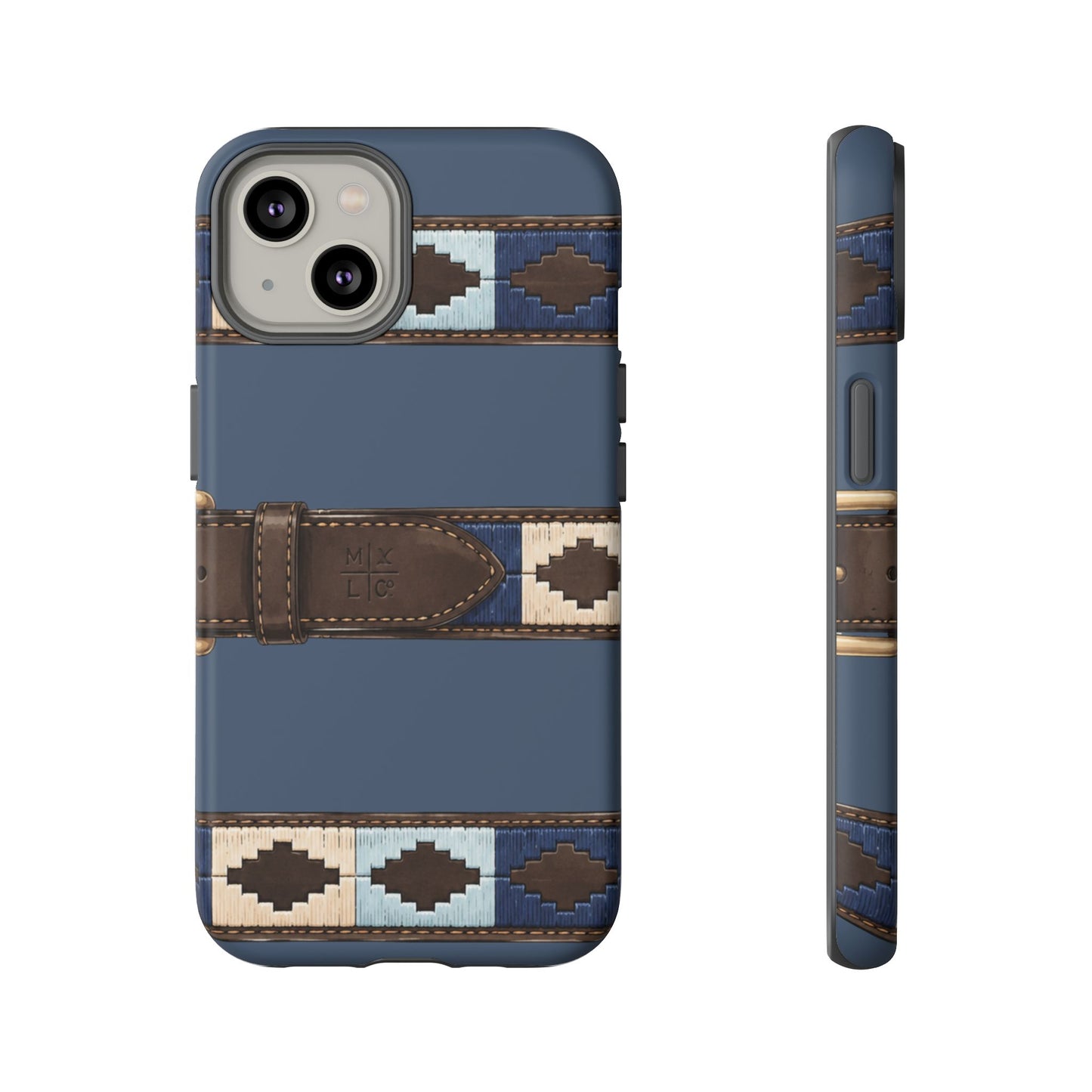 Country Belt Pattern Tough Phone Case in Deep Navy Matte