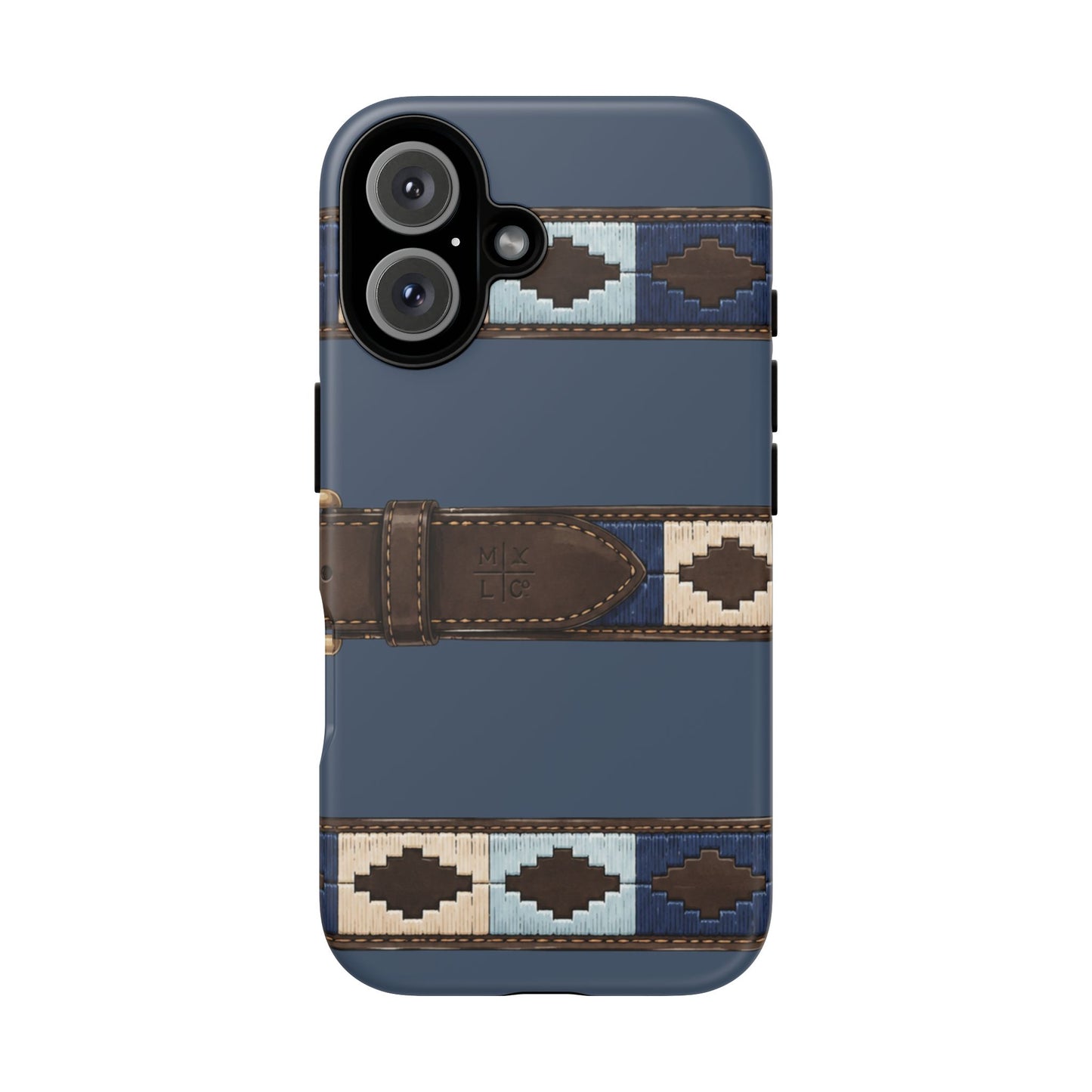 Country Belt Pattern Tough Phone Case in Deep Navy Matte