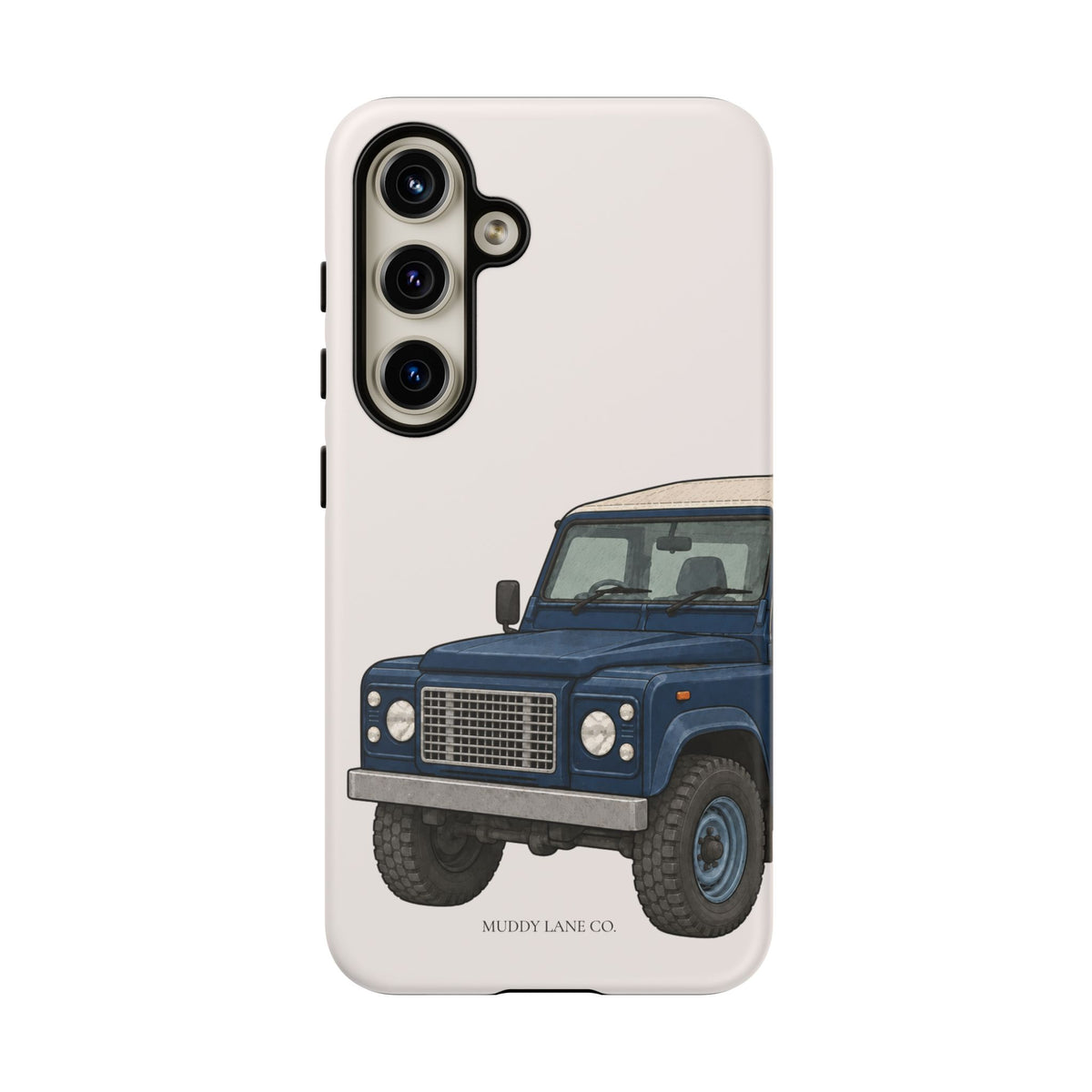 Blue Classic 4x4 Close-Up Tough Phone Case in Warm Cream Matte