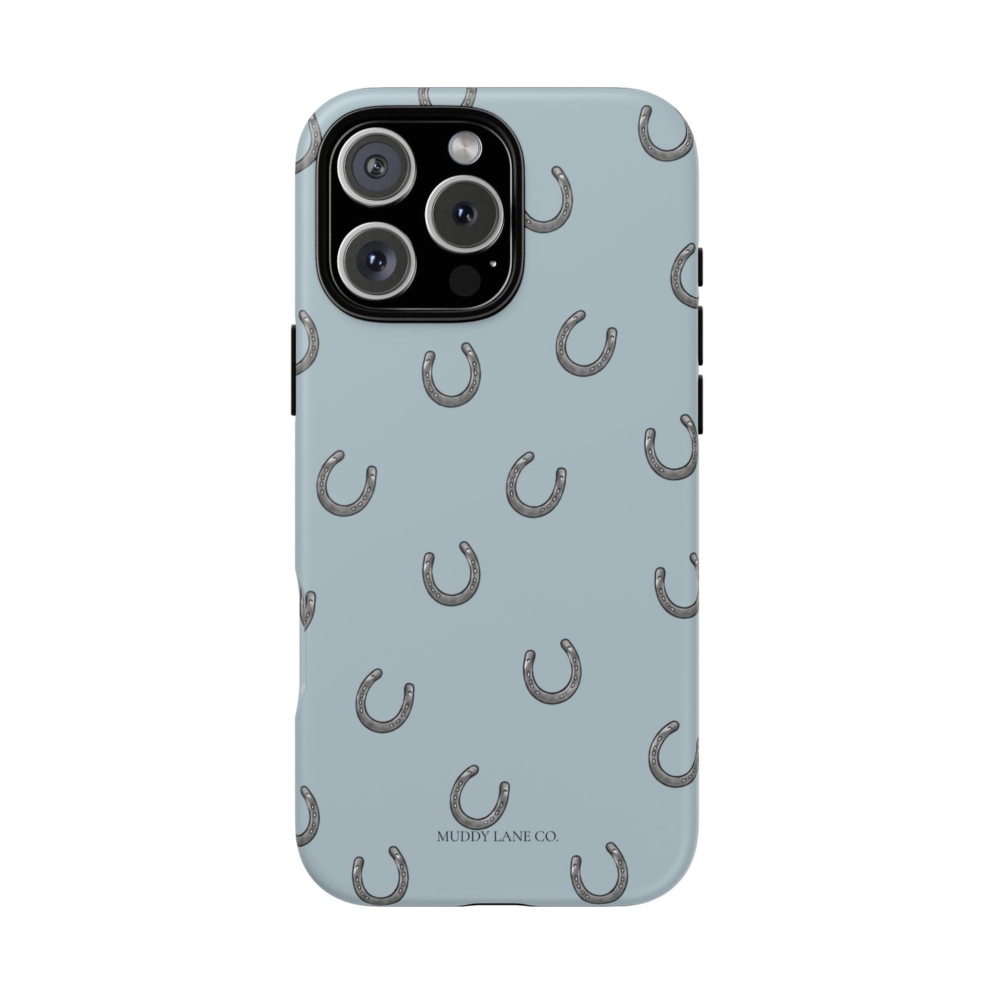 Horseshoe Pattern Tough Phone Case in Dusty Blue Matte