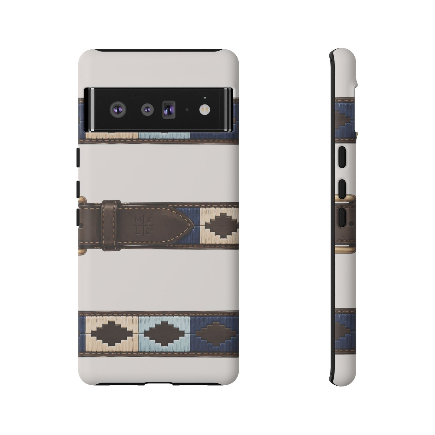 Country Belt Pattern Tough Phone Case in Warm Cream Matte