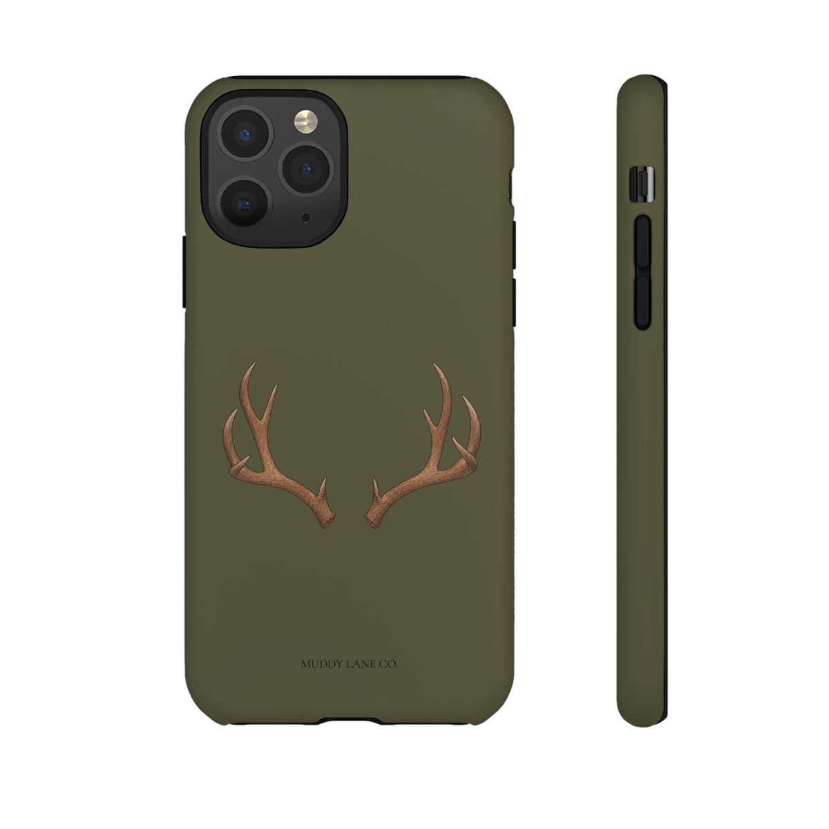 Antlers Tough Phone Case in Muddy Green Matte