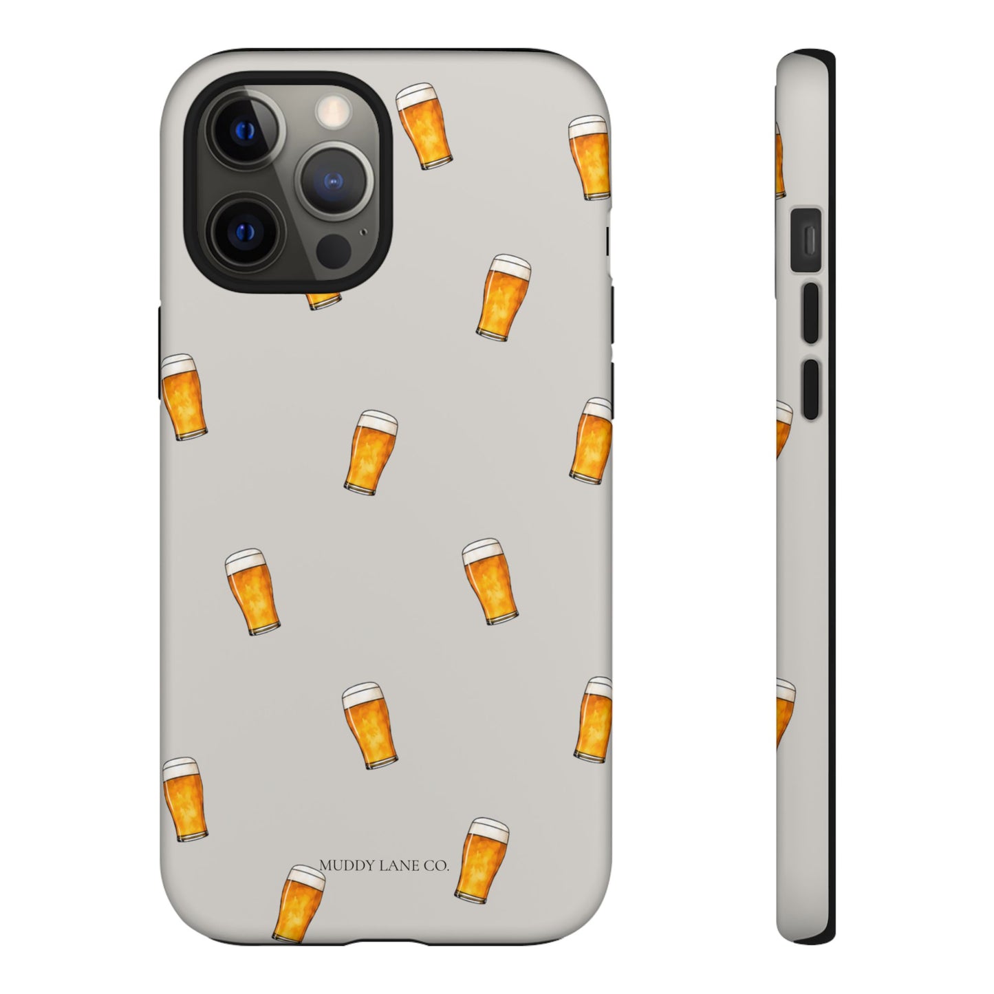 Pint Pattern Tough Phone Case in Soft Grey Matte