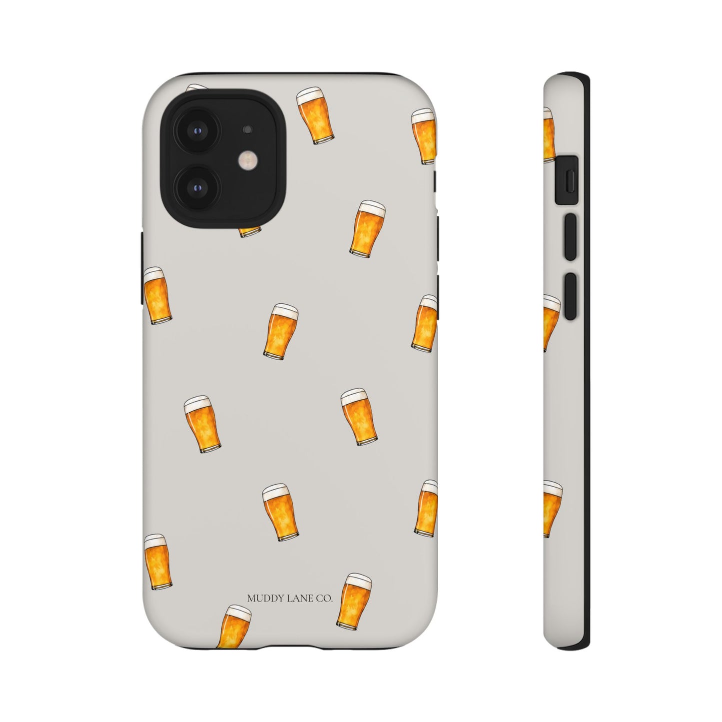 Pint Pattern Tough Phone Case in Soft Grey Matte