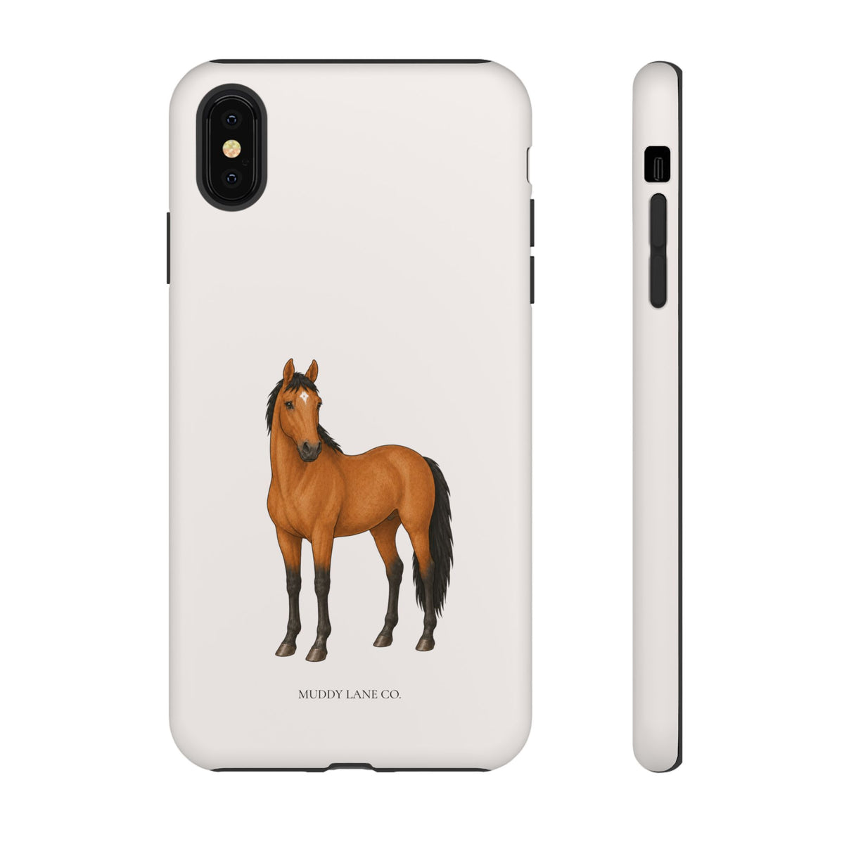Chestnut Horse Tough Phone Case in Warm Cream Matte