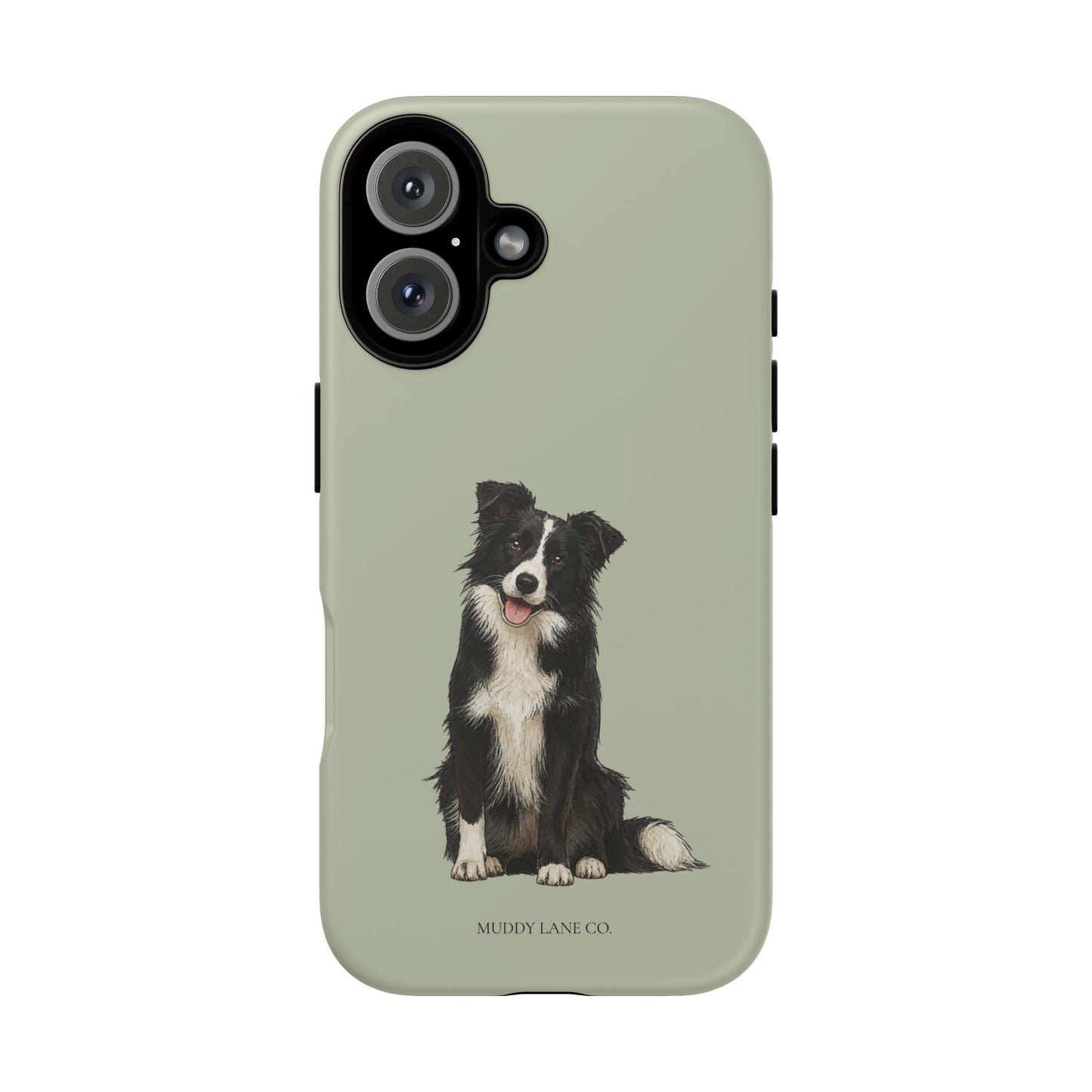 Border Collie Tough Phone Case in Light Sage Matte
