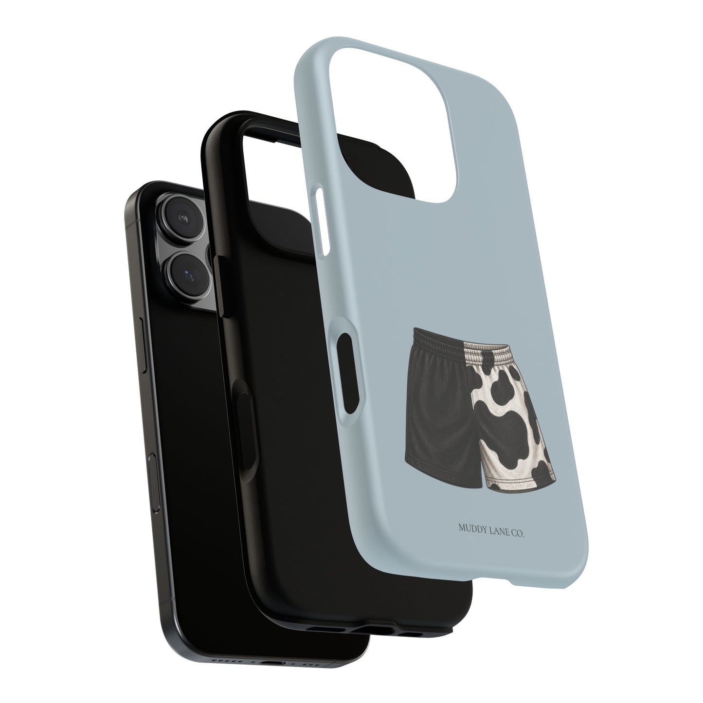 Cow Print Shorts Tough Phone Case in Dusty Blue Matte