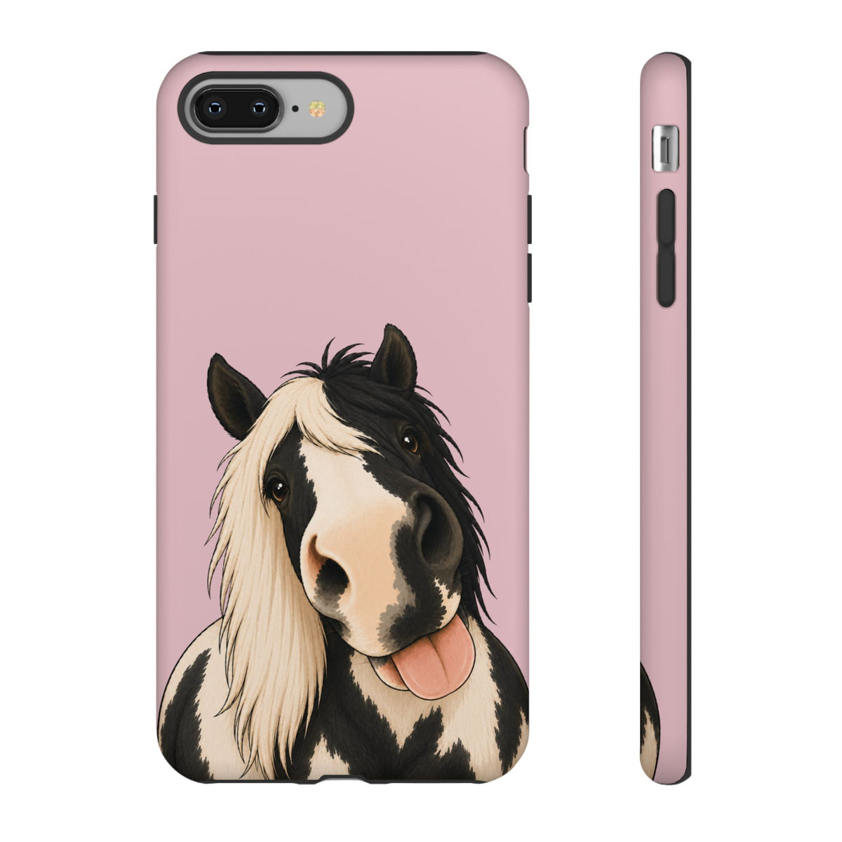Cheeky Cob Horse phone case in Soft Rosette Pink by Muddy Lane Co, photo 3