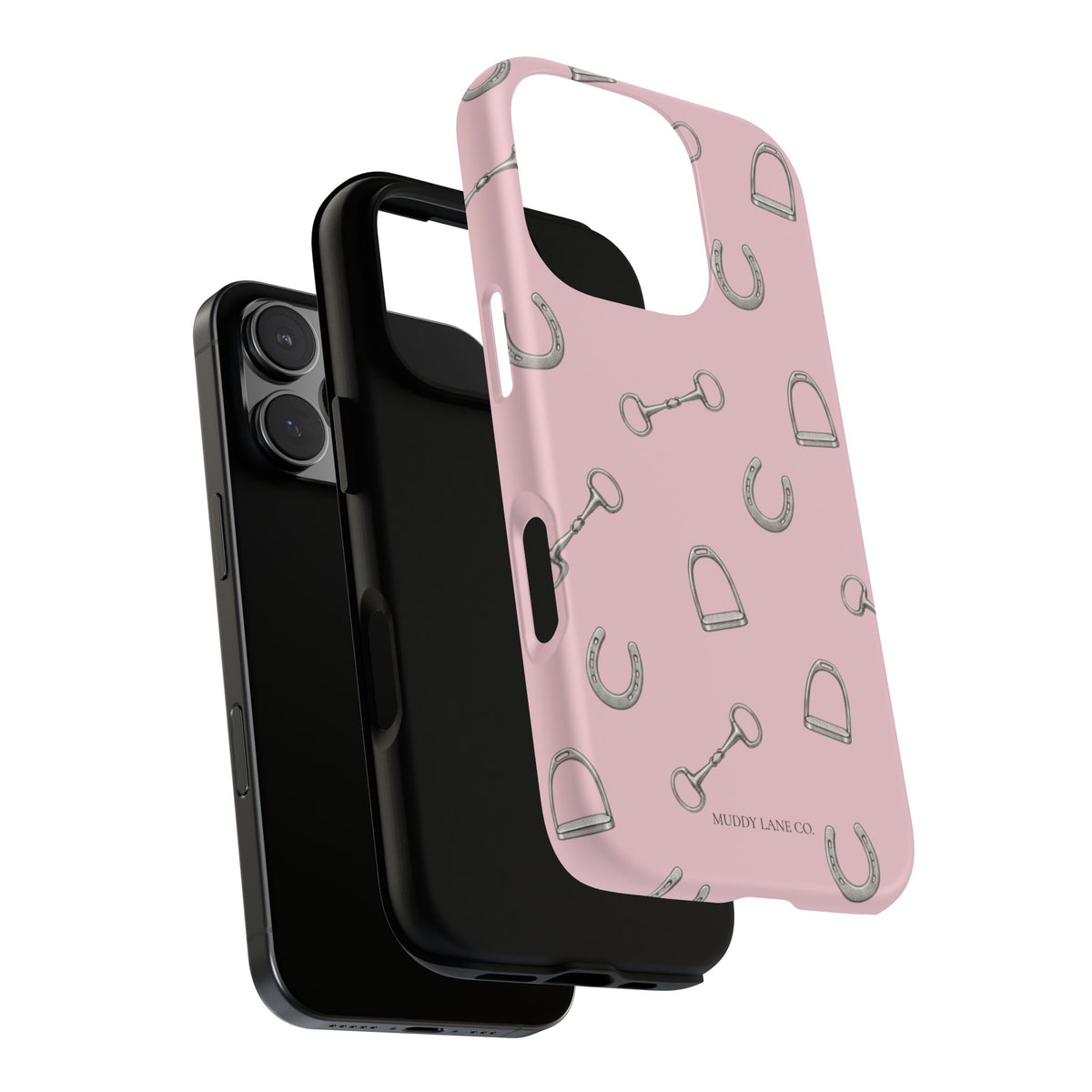 Tack Room Pattern Tough Phone Case in Soft Rosette Pink Matte