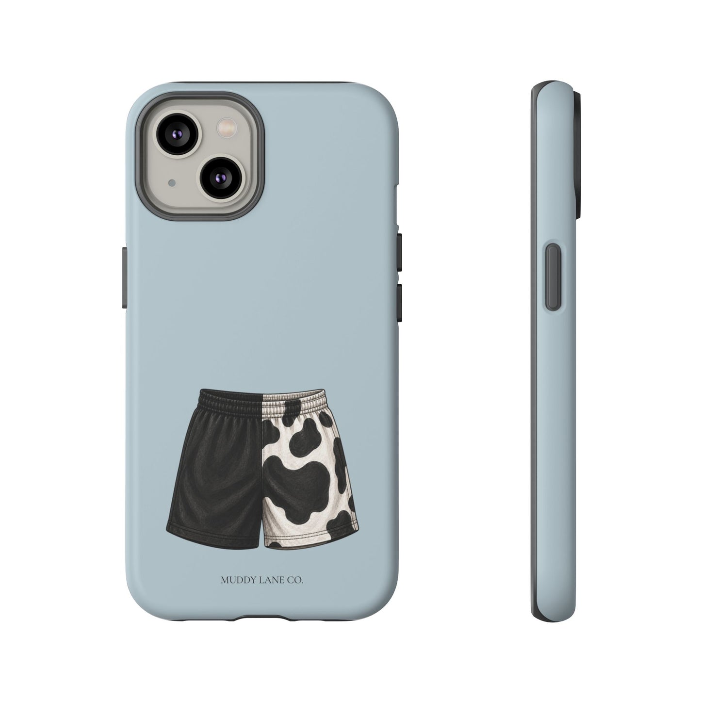 Cow Print Shorts Tough Phone Case in Dusty Blue Matte