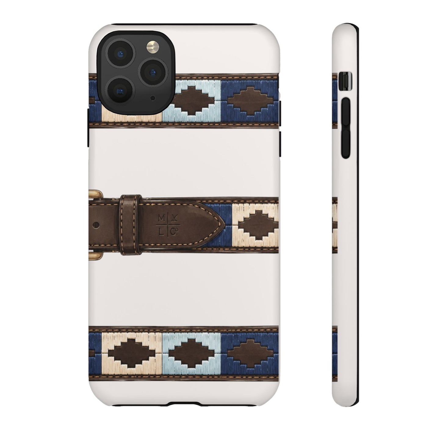 Country Belt Pattern Tough Phone Case in Warm Cream Matte