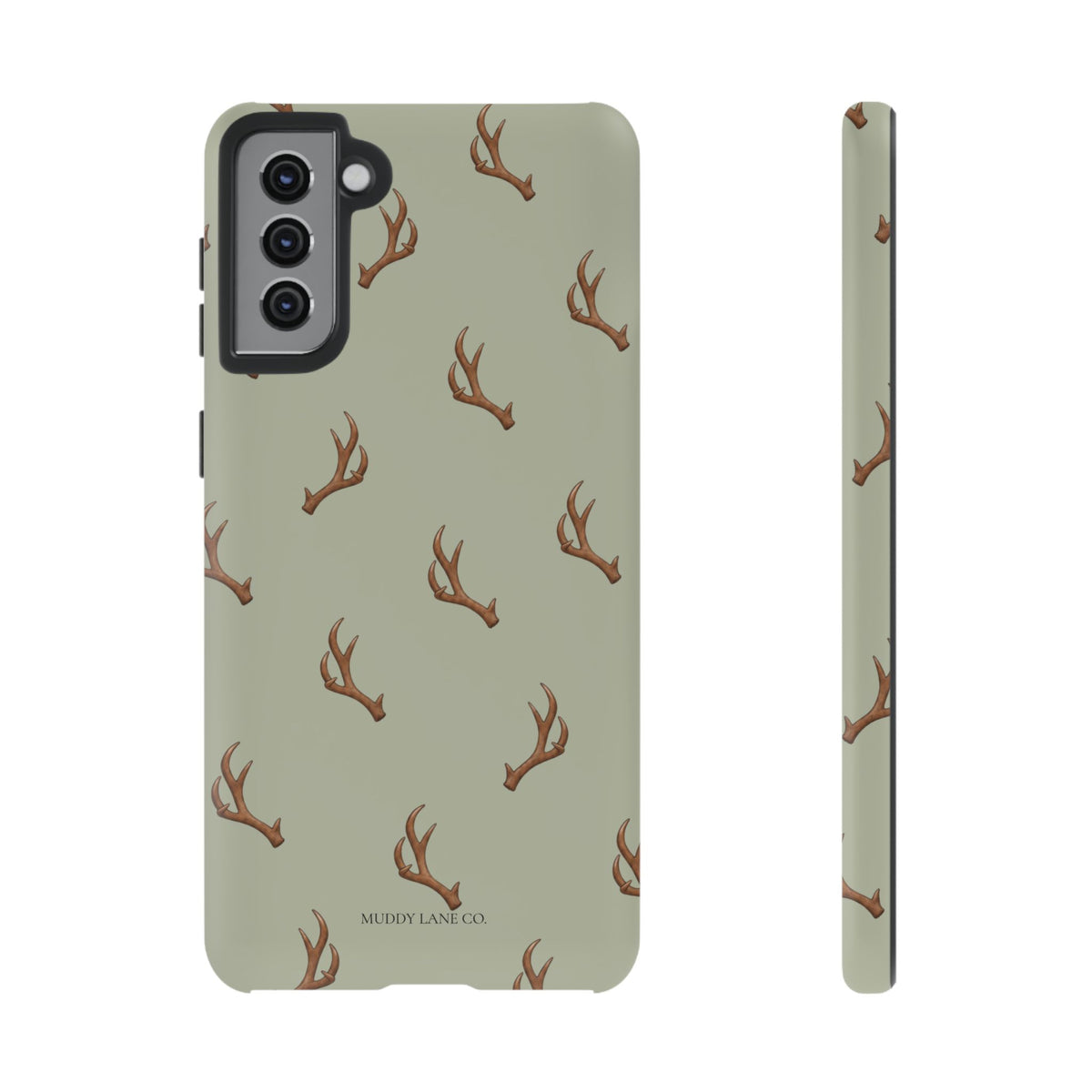 Antler Pattern Tough Phone Case in Light Sage Matte
