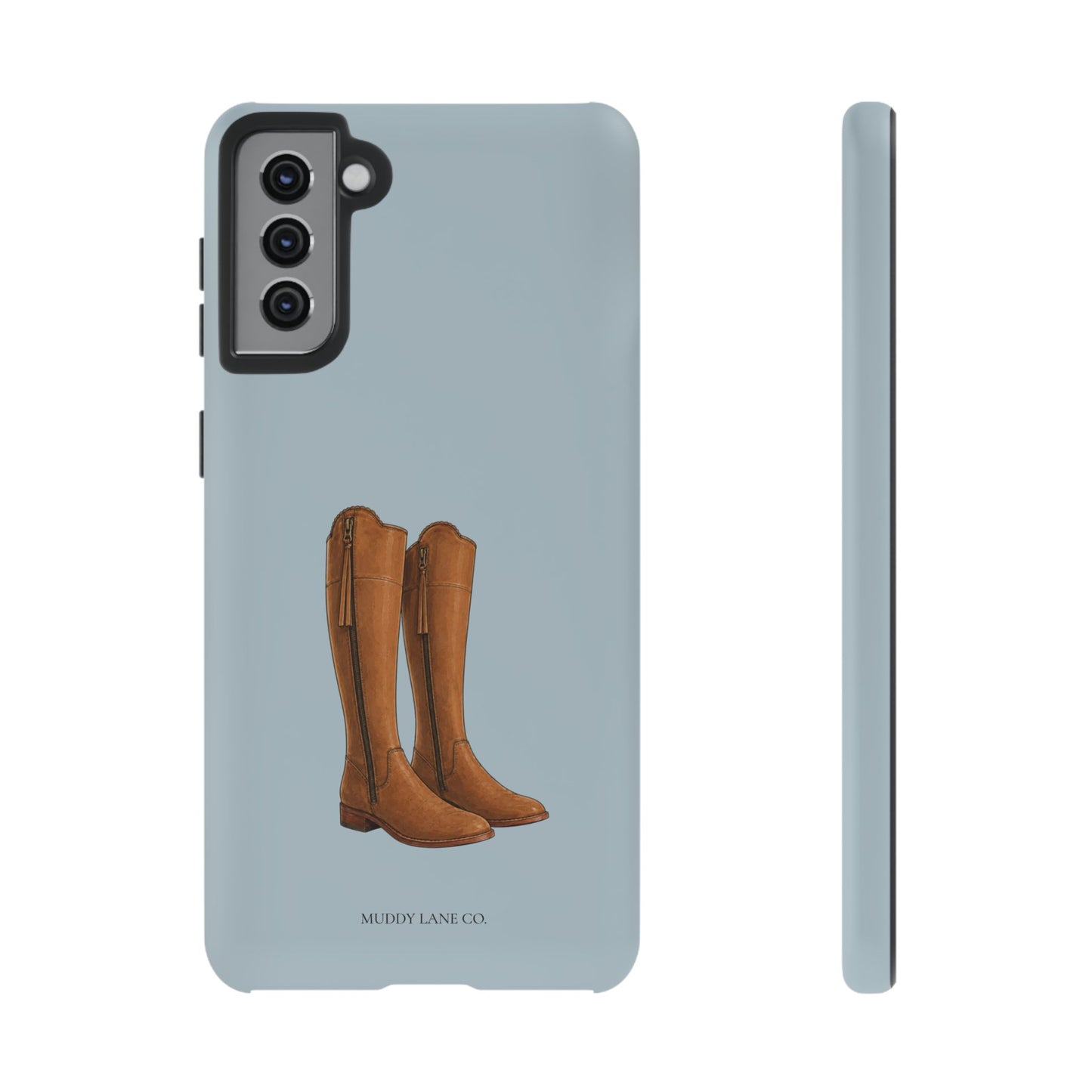 Riding Boots Tough Phone Case in Dusty Blue Matte