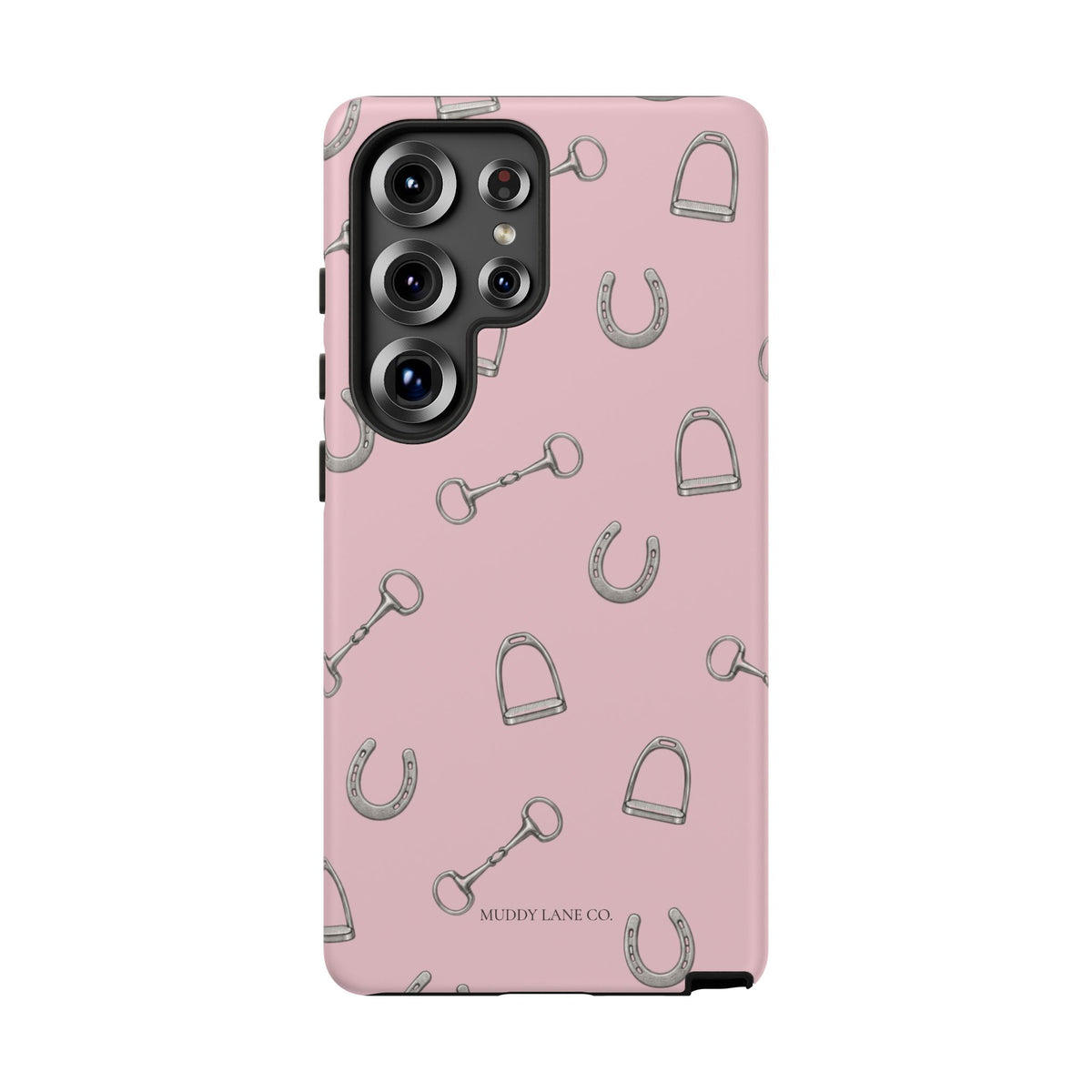 Tack Room Pattern Tough Phone Case in Soft Rosette Pink Matte