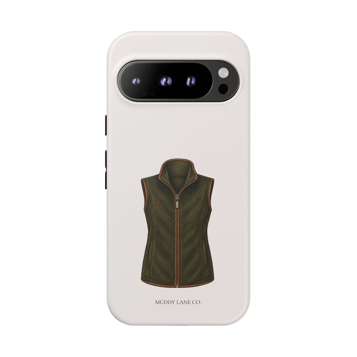 Country Gilet Tough Phone Case in Warm Cream Matte
