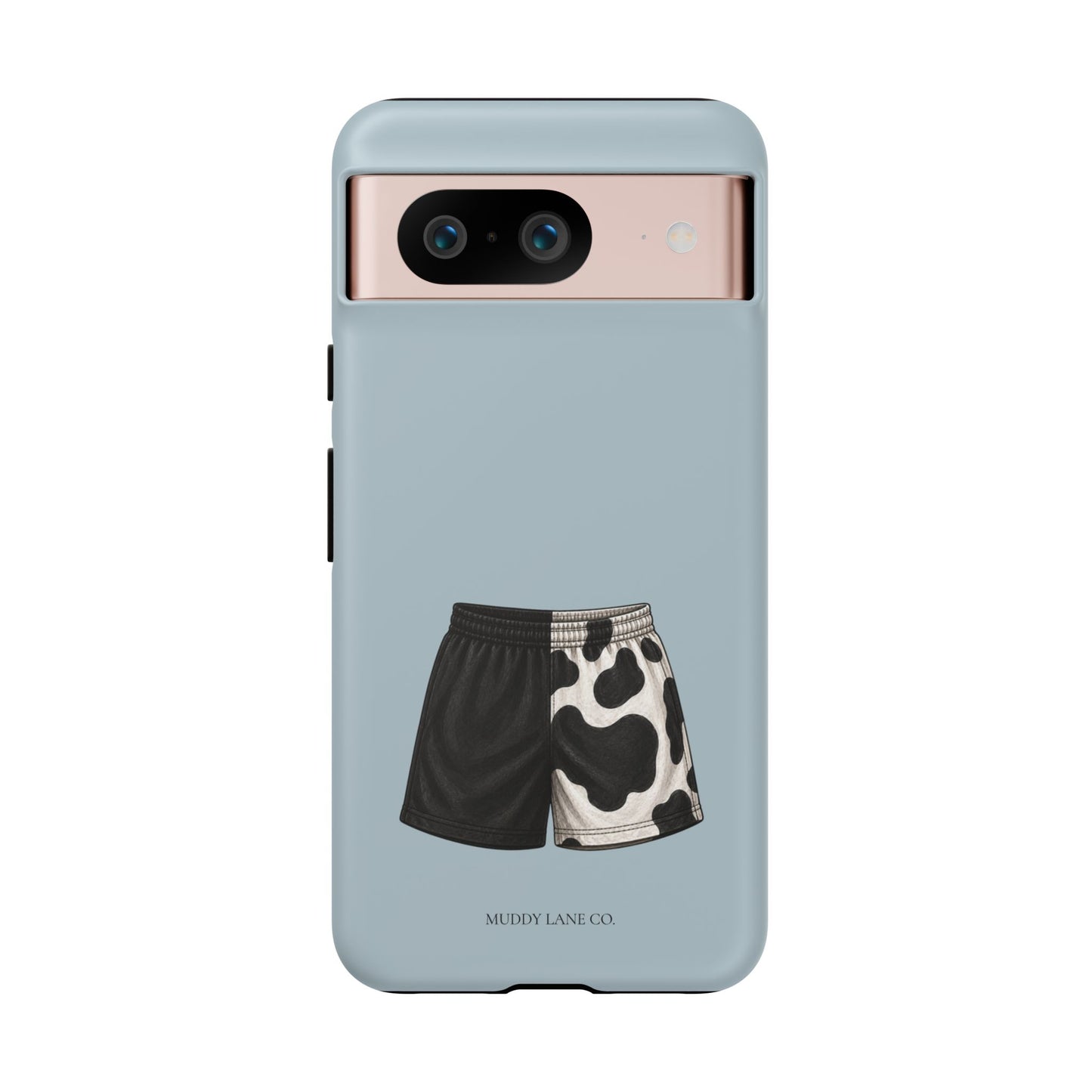 Cow Print Shorts Tough Phone Case in Dusty Blue Matte
